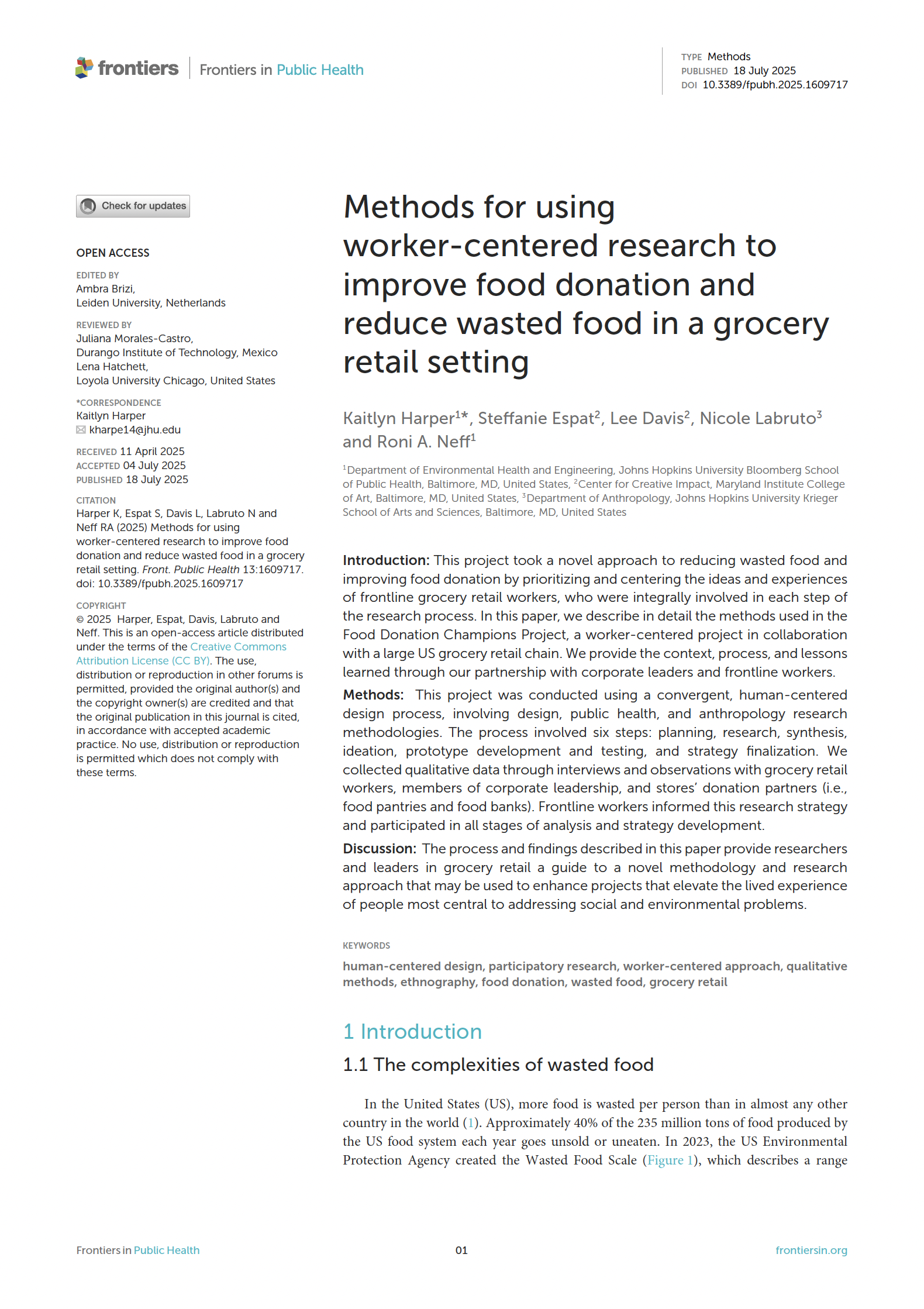 Methods for using worker-centered research