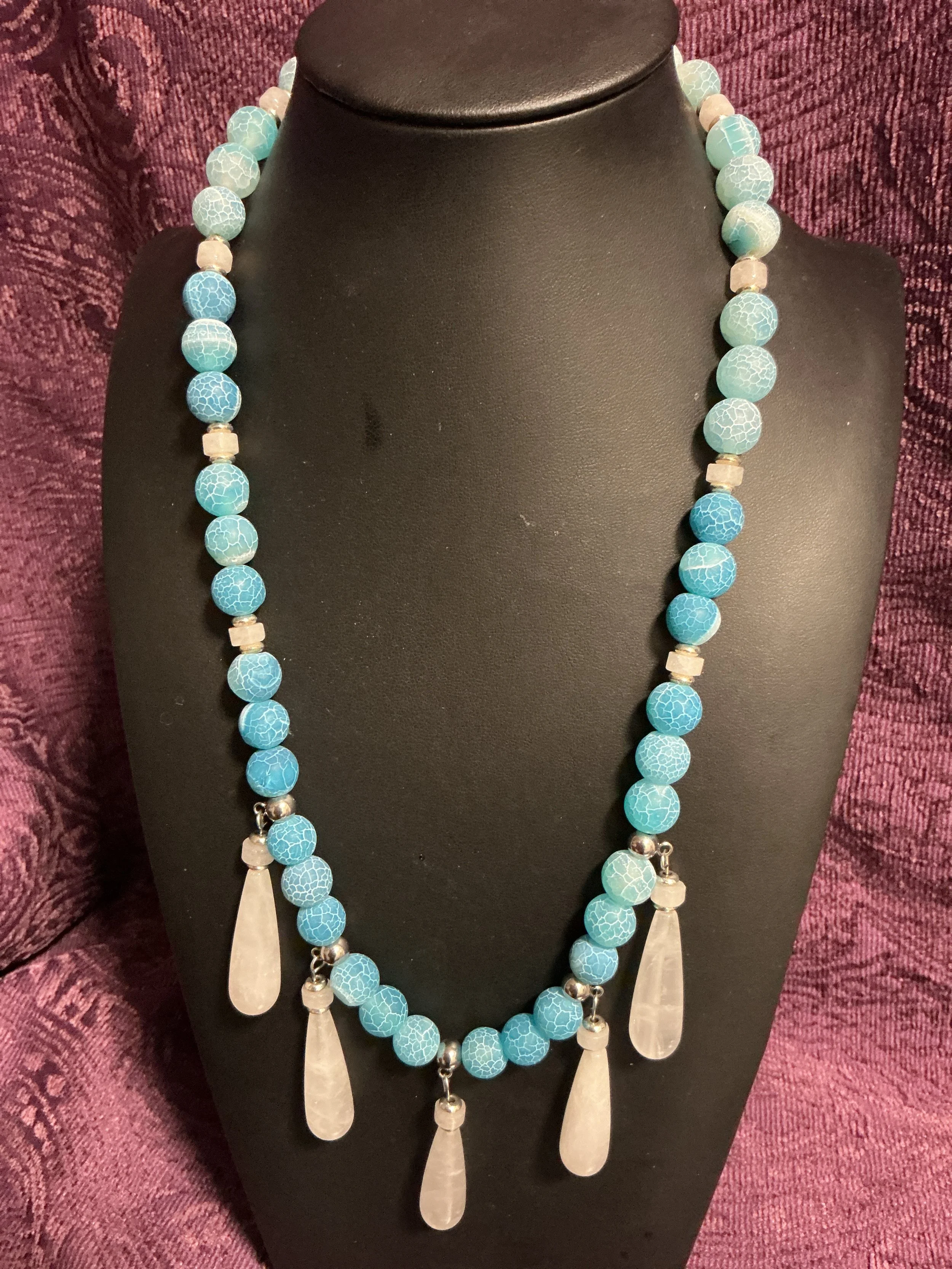 Gemstone Teardrop Necklace #4
