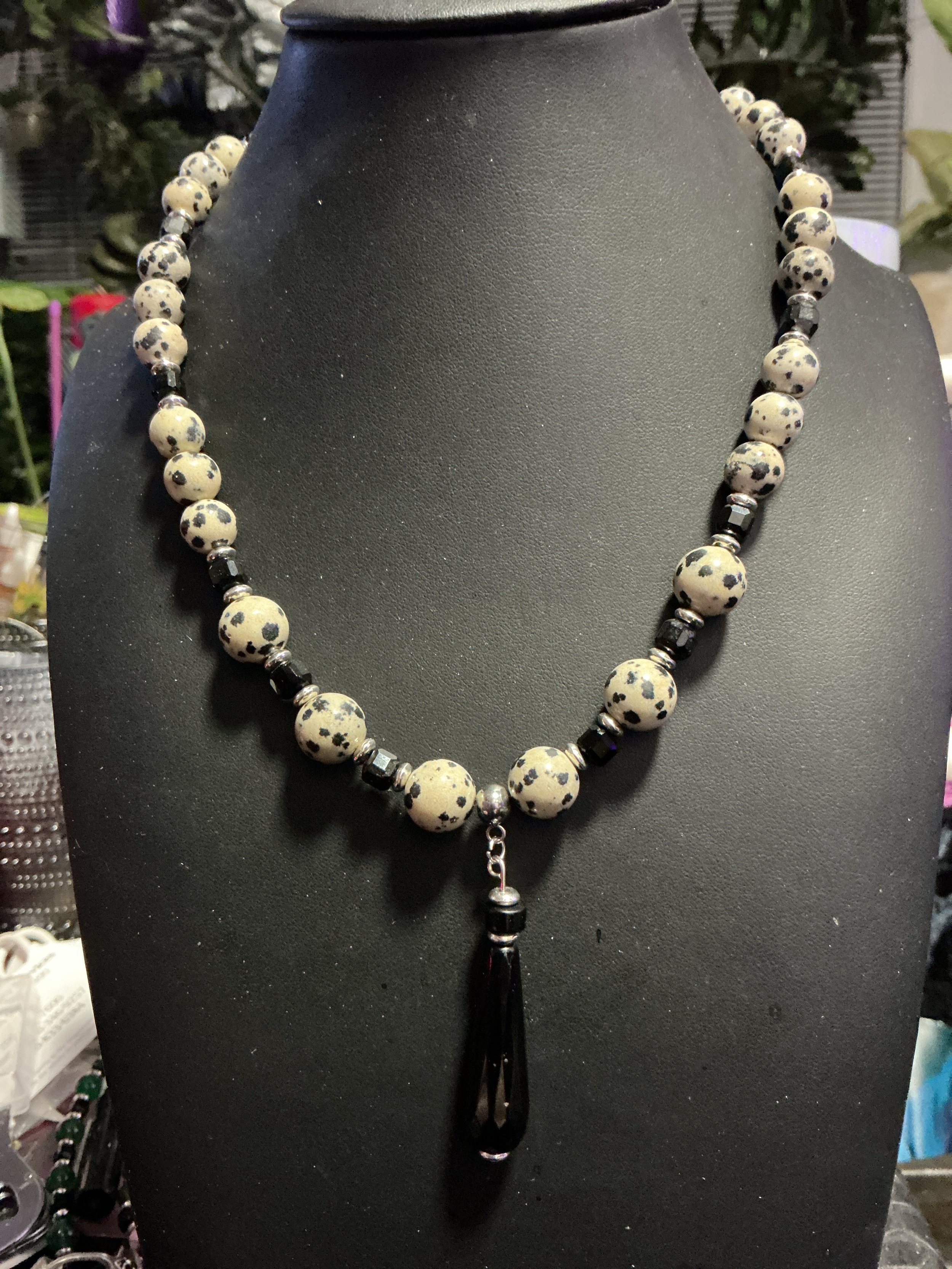 G Dalmatian  Jasper Necklace & Earrings