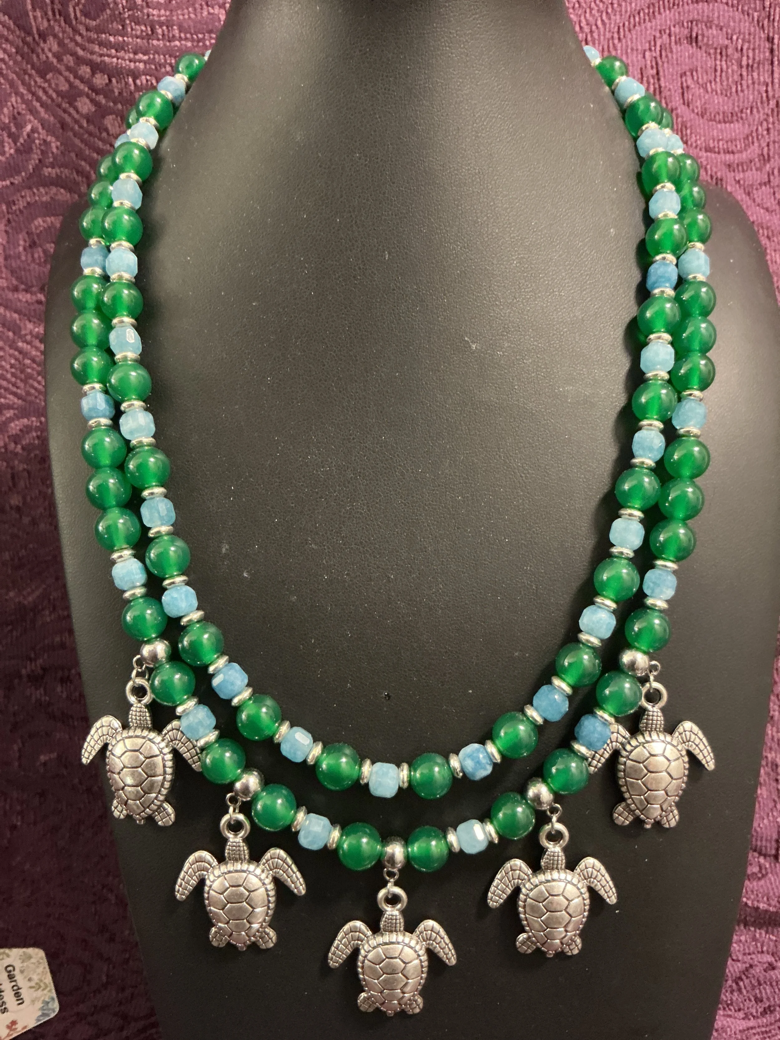 Swimming w/Sea Turtles Necklace & Earrings