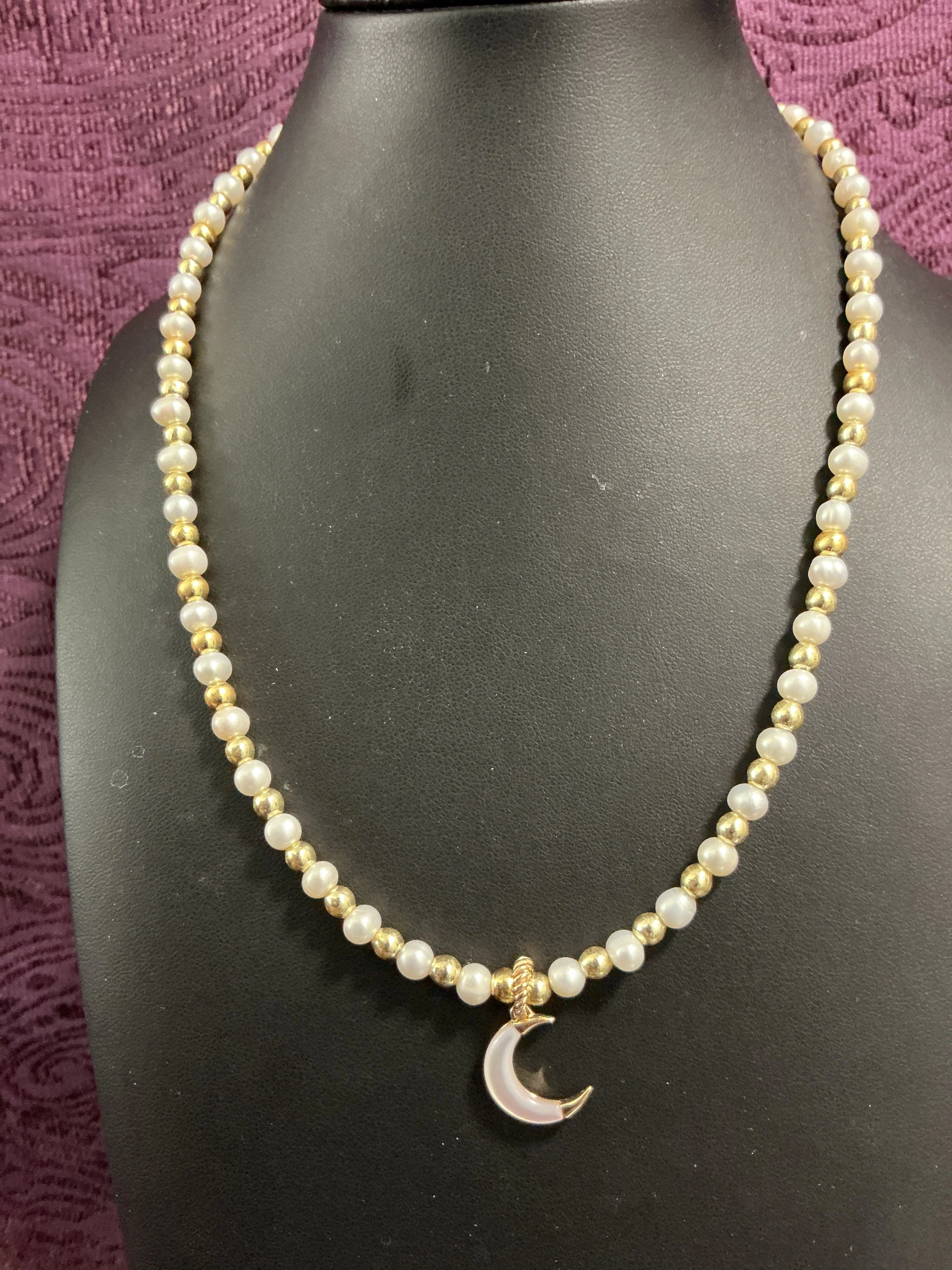 Golden Moon Necklace, Earrings & Bracelet Set