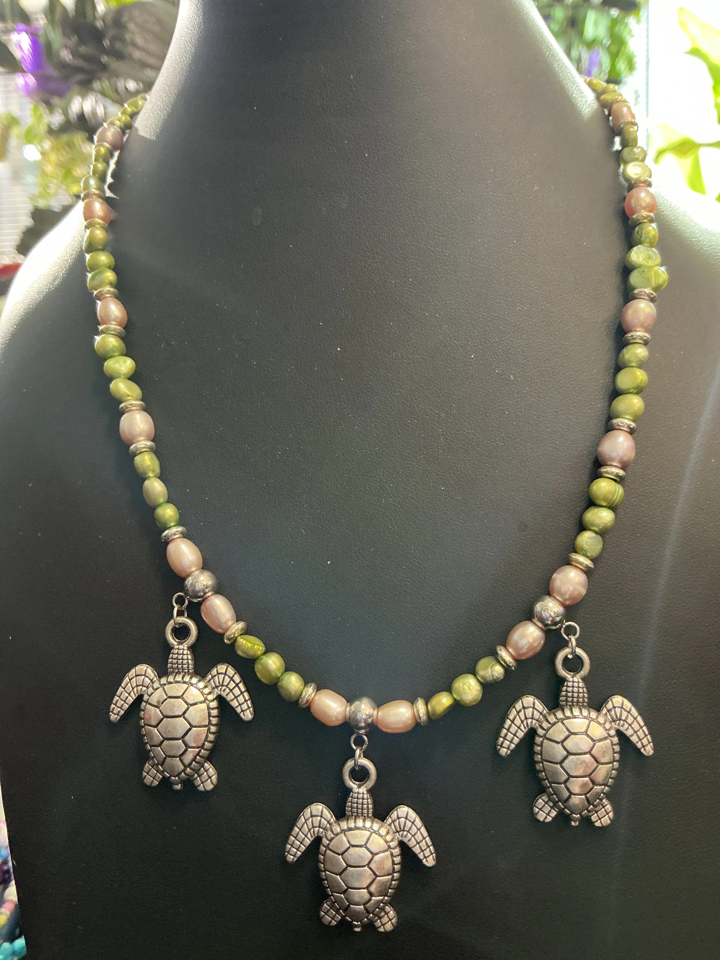 SS Silver Turtle Necklace & Earrings