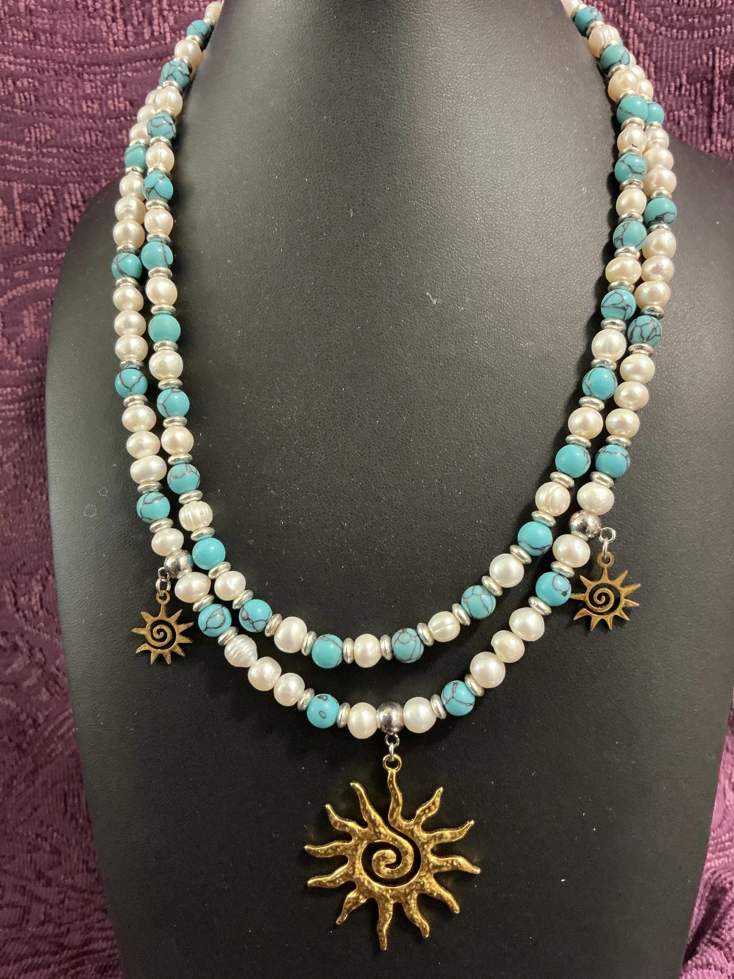The Sun Necklace & Earrings