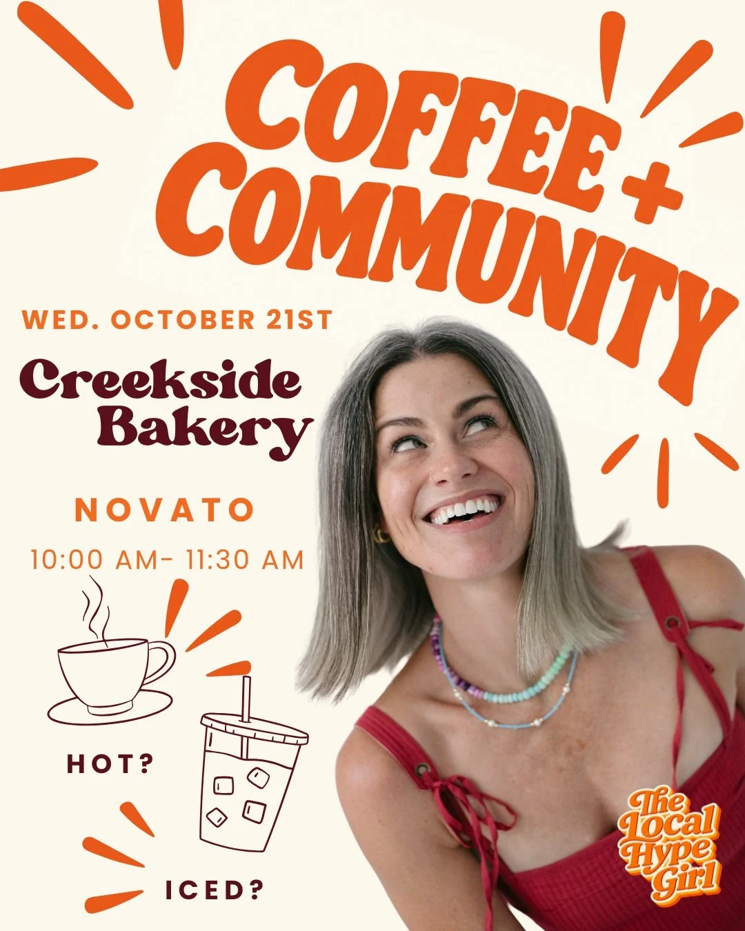 ☕️COFFEE + COMMUNITY IS HEADING TO NOVATO! 🧡

You don't SHOW up to community, you BUILD IT a part of it is ... showing up! 

@creeksidebakery 

You know what I love? Meeting people. You know what I love even more? Introducing those people to OTHER p