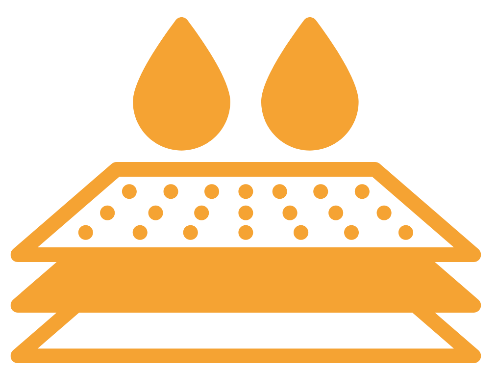 Icon of a pet food bowl with two drops indicating food or water inside.