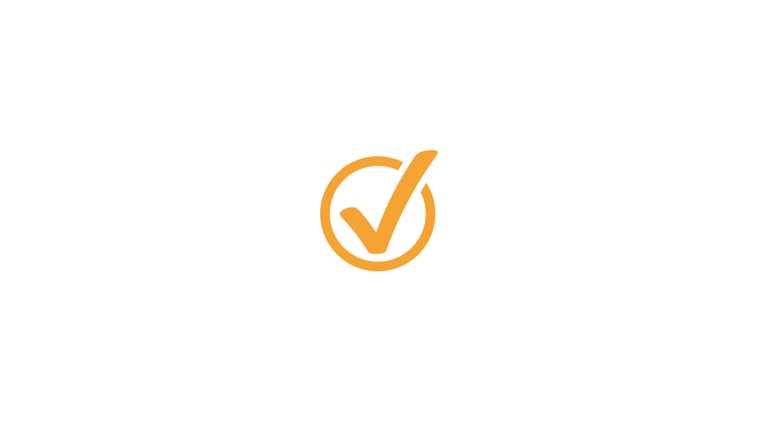 Acceptance checkmark icon with orange check mark inside a circle.