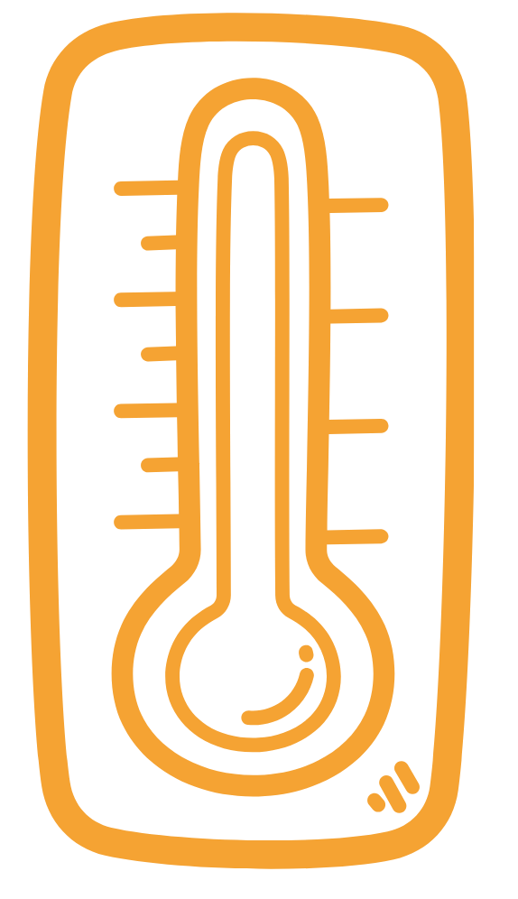 Icon of a thermometer with temperature lines, indicating heat or temperature measurement.