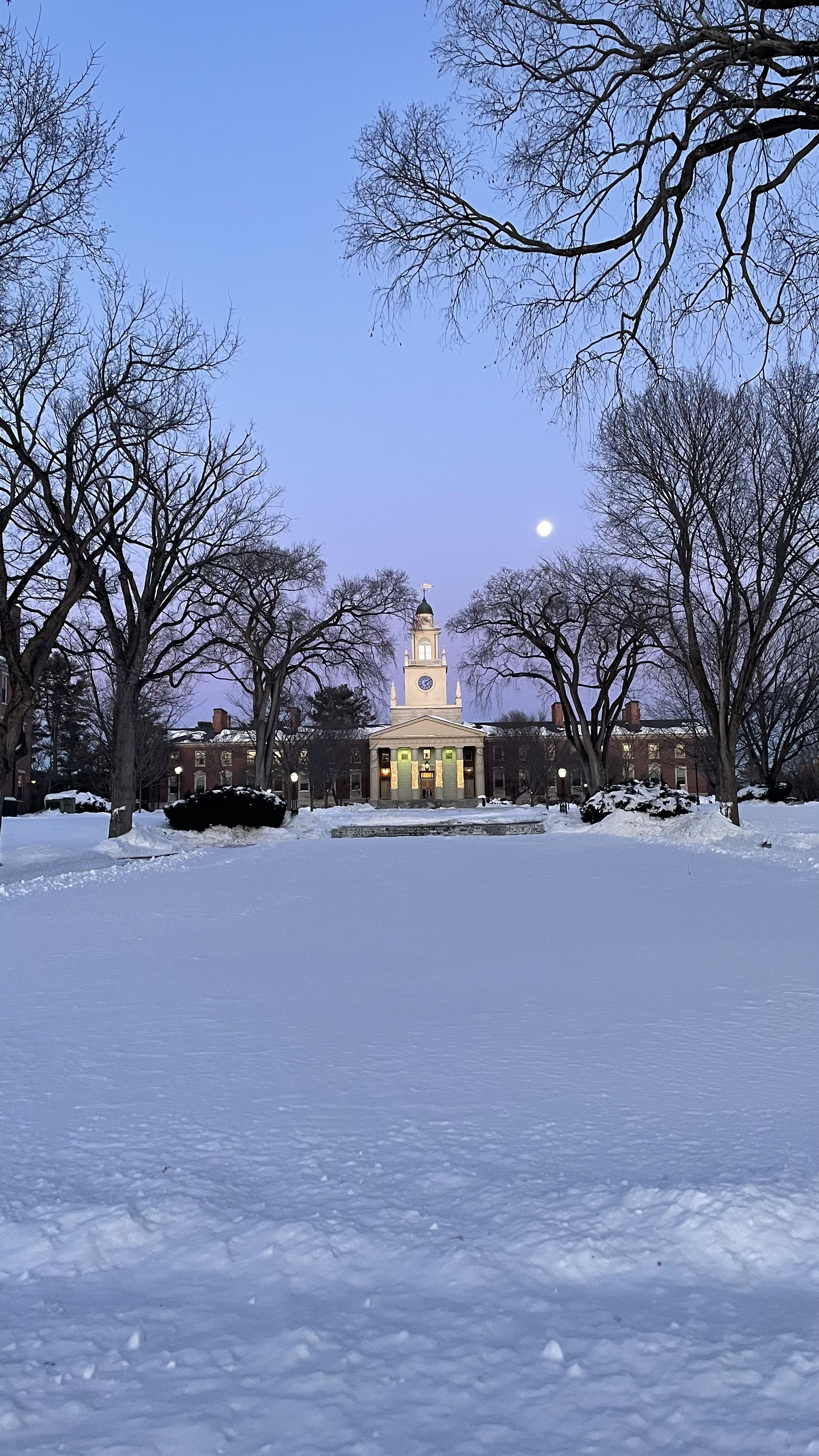 Andover campus at dusk