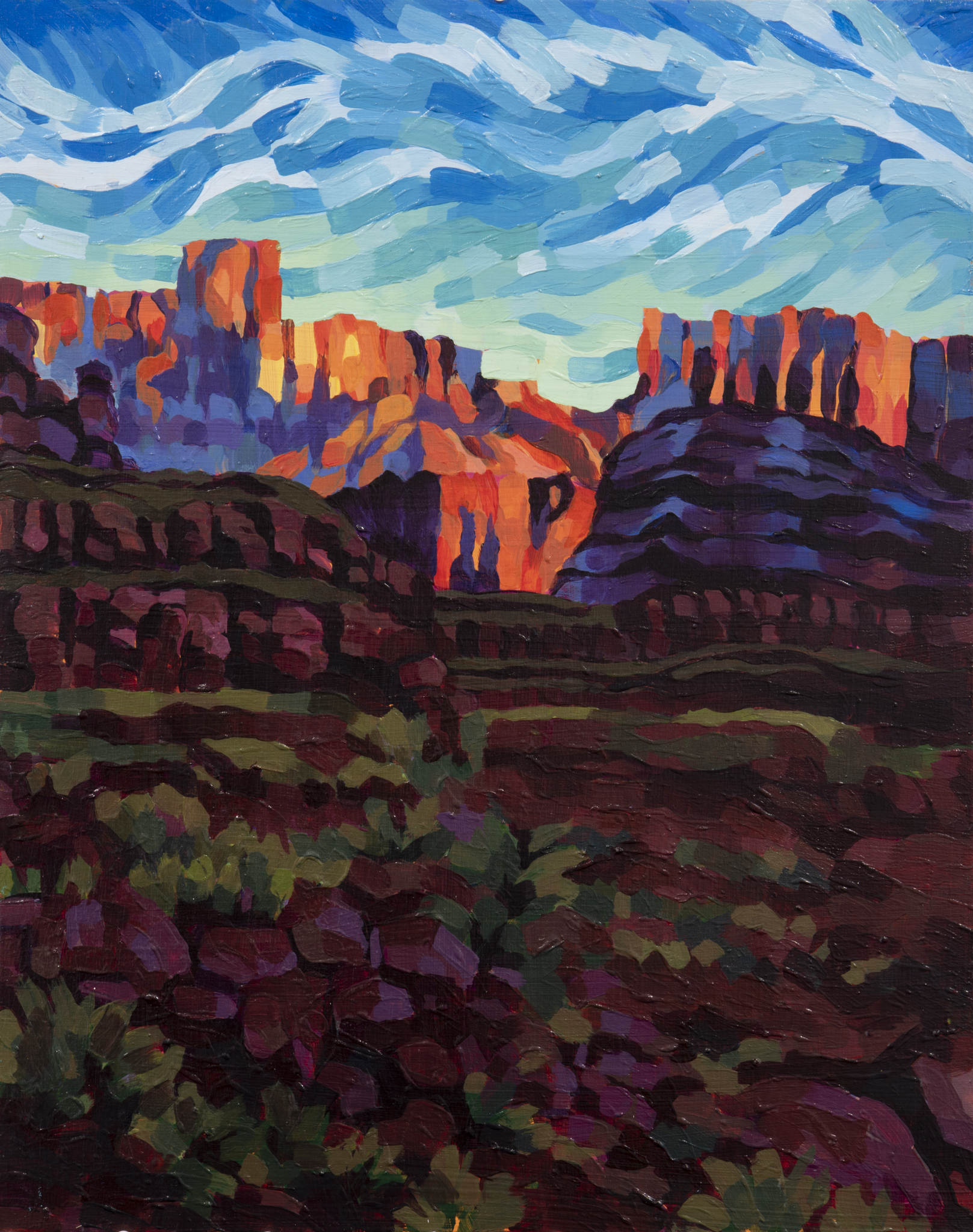 "Moab Sunset", 2025. Acrylic on Wood.