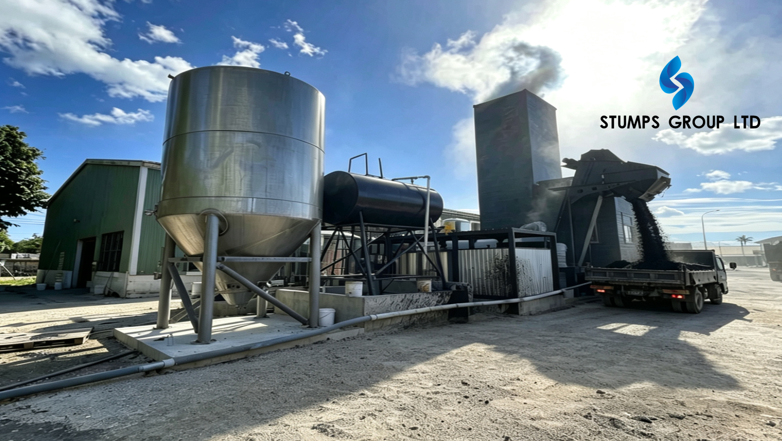 Stumps Group Ltd asphalt mix plant facility in Tonga.