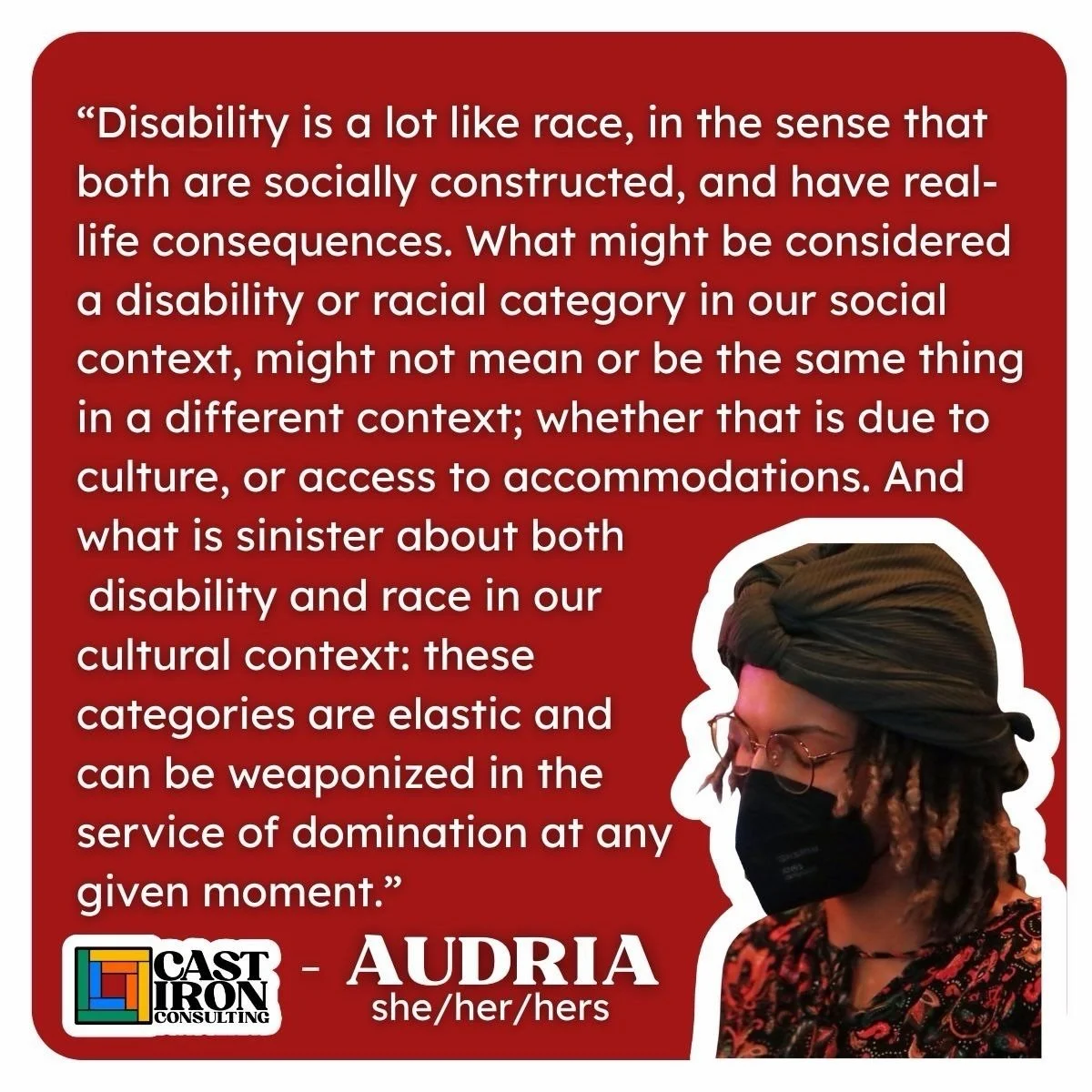 This Disability Pride Month, we asked disabled people &ldquo;What do you wish nondisabled people knew about disability?&rdquo;

We were honored to talk with Audria, a disabled Black trans woman in the South, who made the important intersectional anal