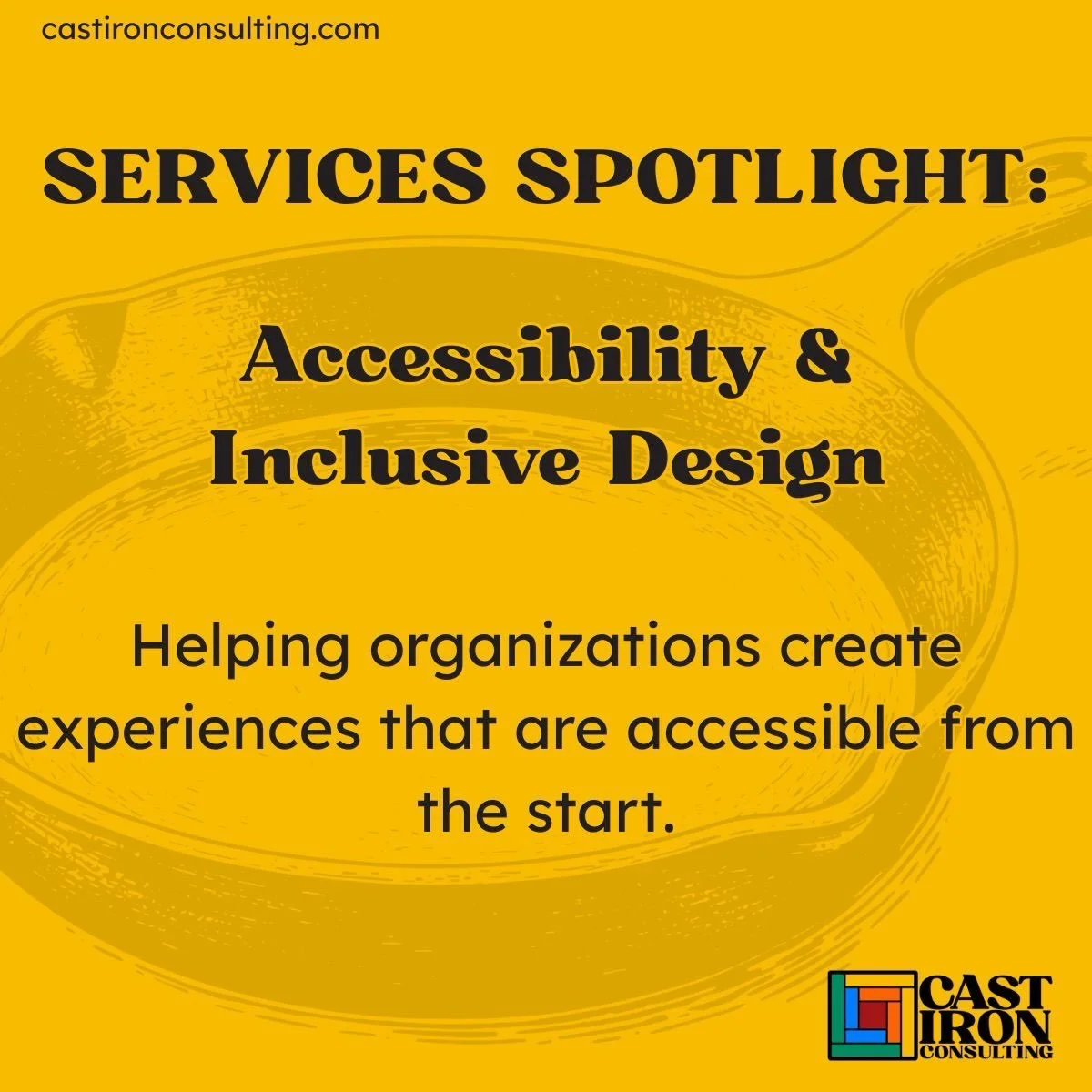Services Spotlight: Accessibility &amp; Inclusive Design

Helping organizations create experiences that are accessible from the start.
Accessibility is good design.

We help organizations identify barriers and build more inclusive physical spaces, di