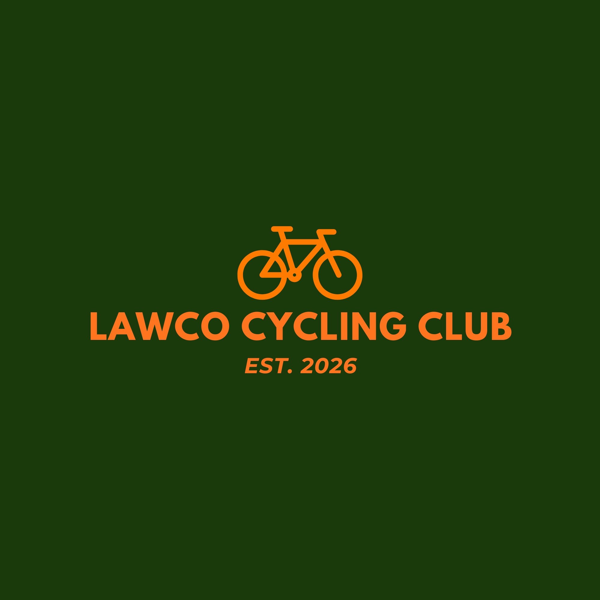 Lee Co Cyclings Club logo with orange bicycle icon and text on a dark green background.