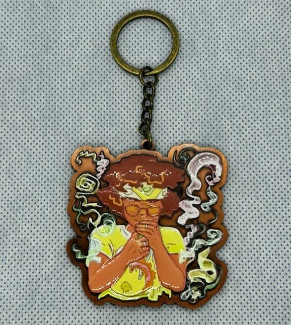 ***NFS through me***

Commissioned by: @bjornmusics 

www.bjornmusics.com

Really unique keychain piece that focused on the bronze/copper aspect due to the colors used which came out really neat, loved working on this one. 

Size: 2.2x2.2 inch 
Thick