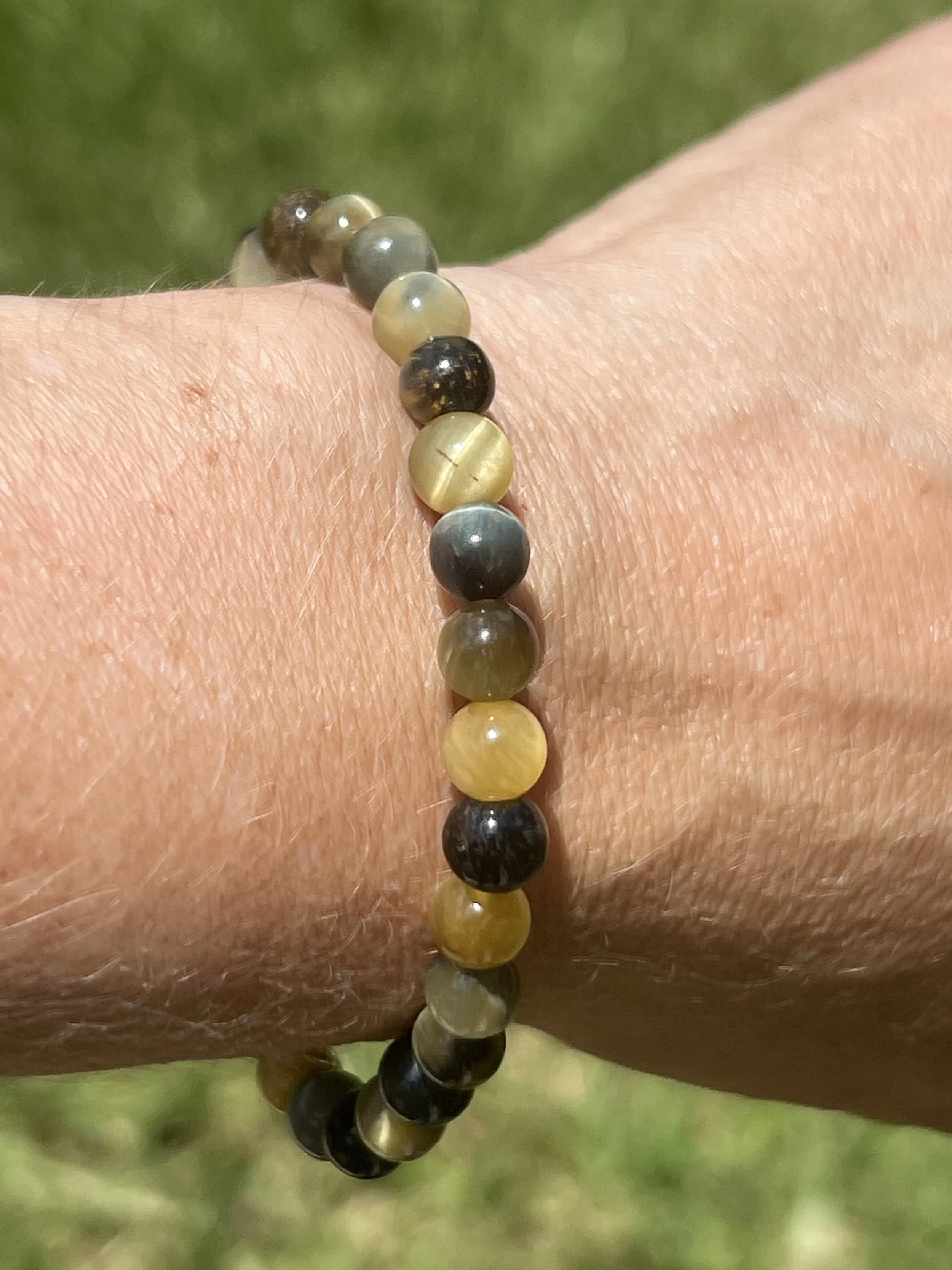 Gold Blue Dream Tiger Eye Bracelet