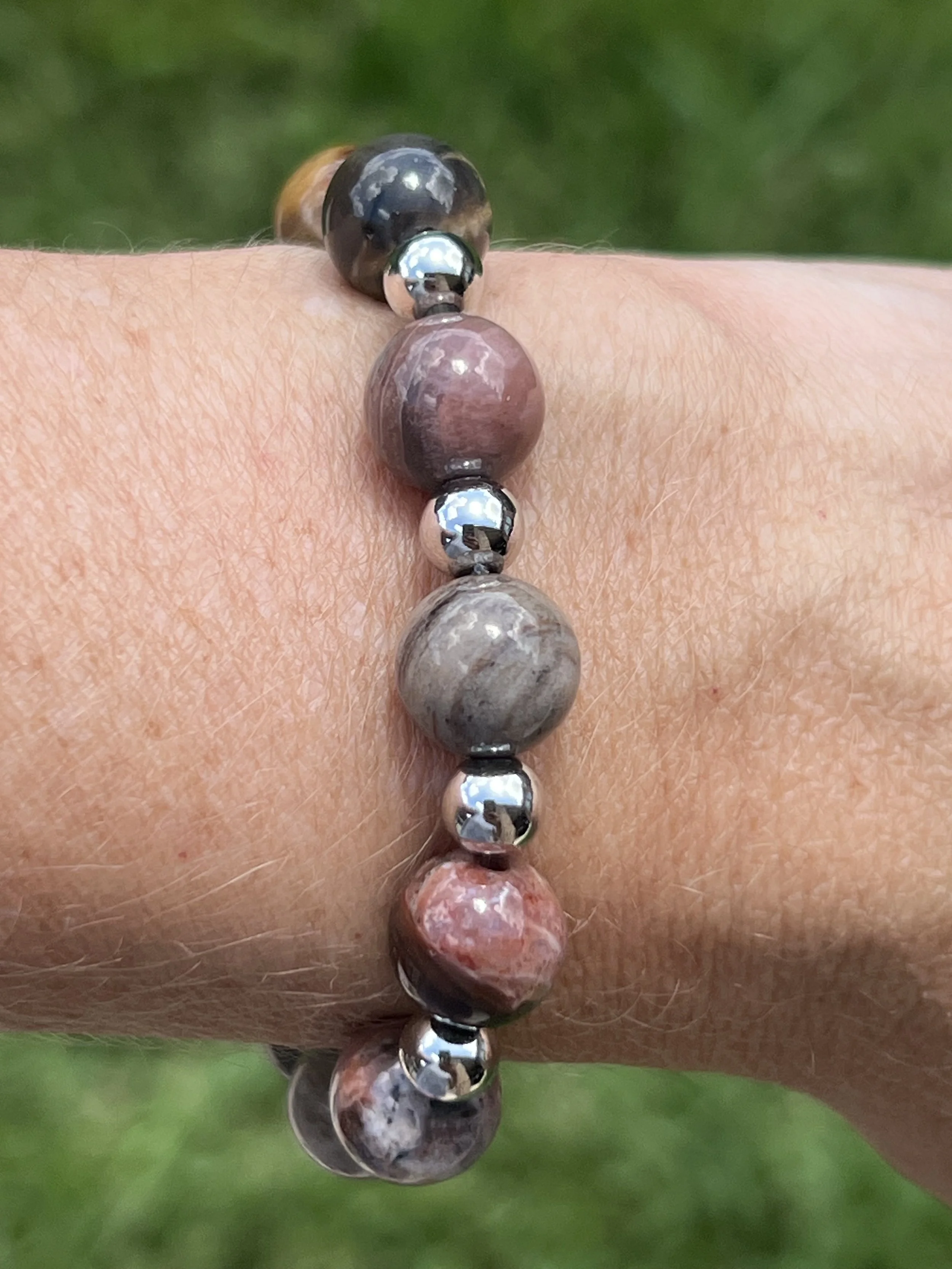 Petrified Wood Bracelet (customizable)