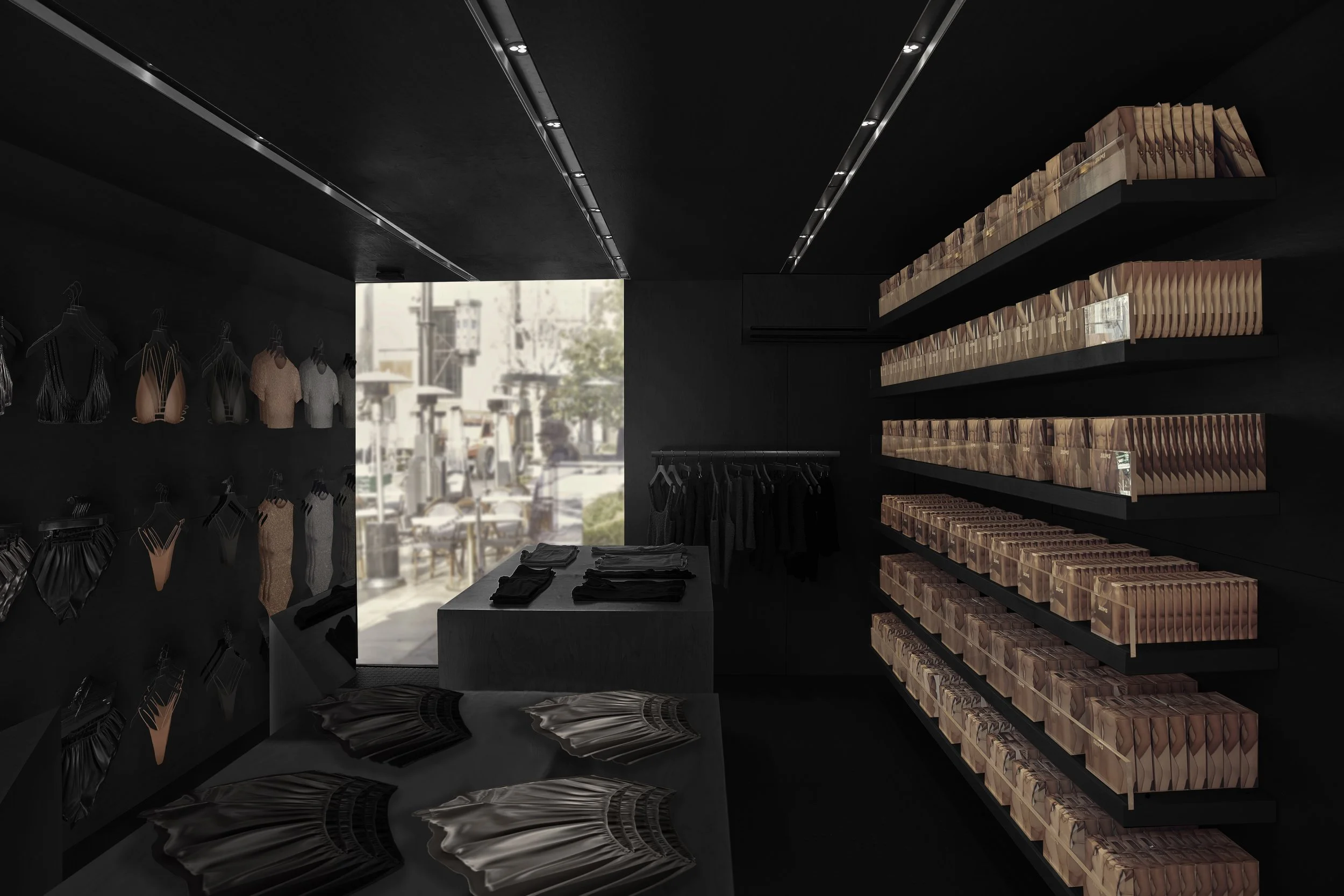 SKIMS Black Box Retail Pop Up Concept