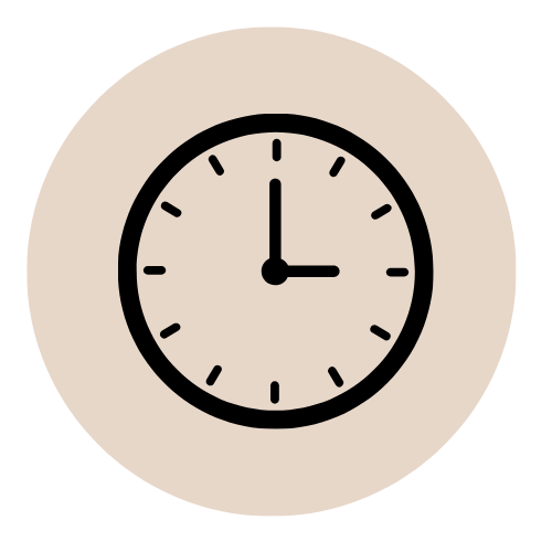 Clock showing 3:00.