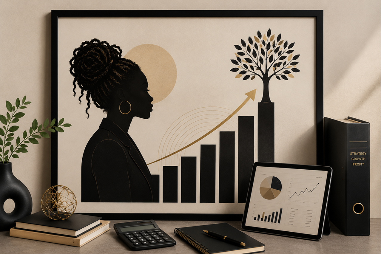 Illustration symbolizing business growth and financial strategy, representing JFR Bookkeeping's CFO advisory approach