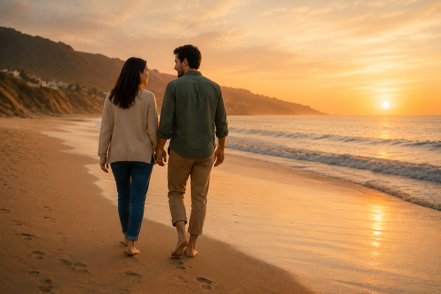 Couple walking together after rebuilding trust