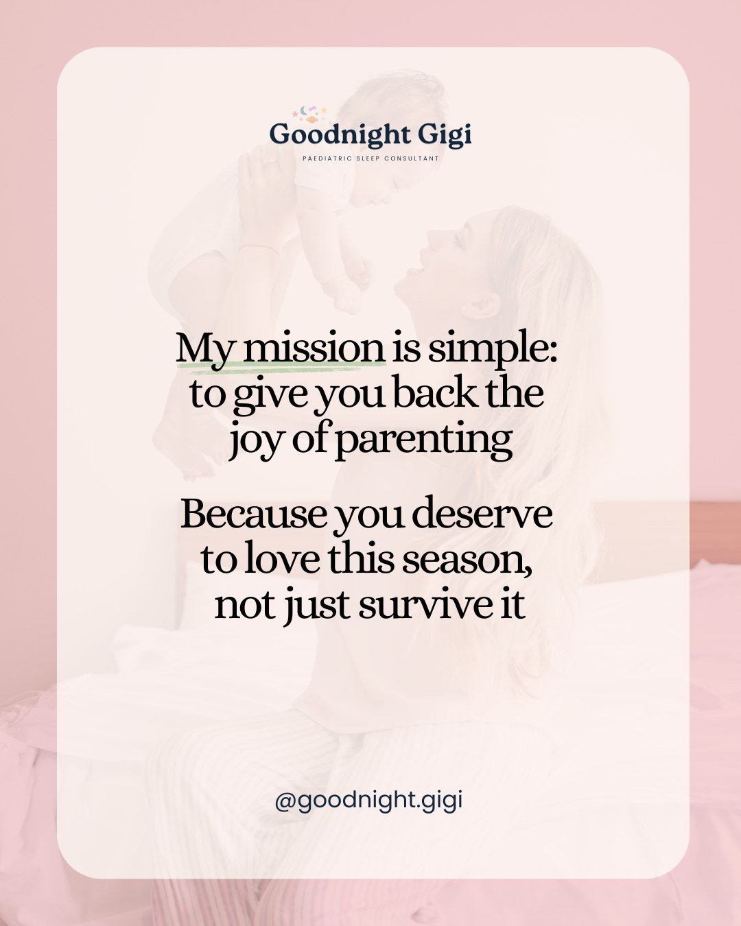 Your parenting journey should be filled with joy, not just survival 💖 

As a paediatric sleep consultant, my mission is to help you embrace this wondrous season ✨

Let's bring back the joy of parenting together! 

@goodnight.gigi 

#Parenting #Infan