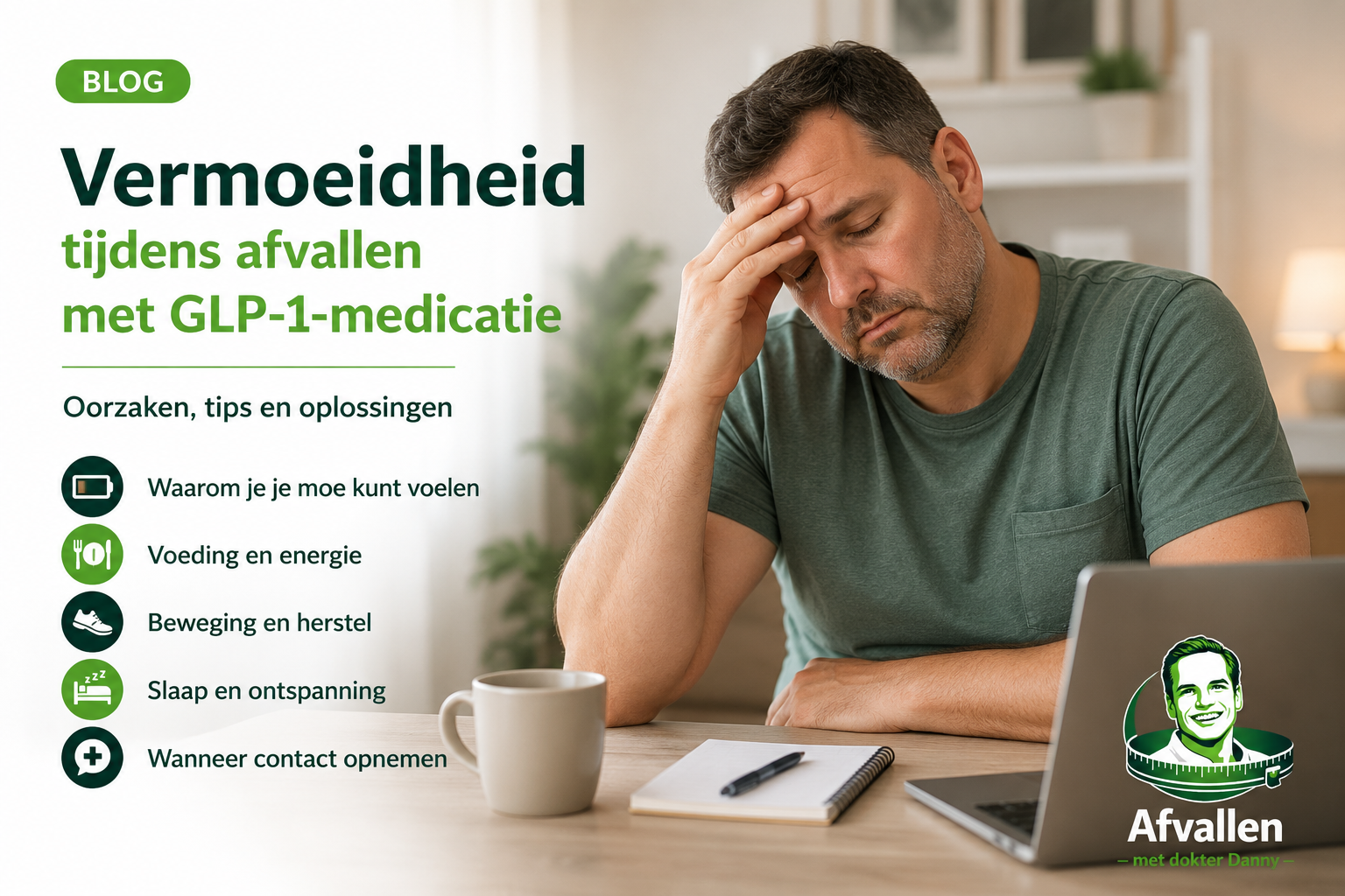 Vermoeidheid tijdens afvallen met GLP-1: waardoor komt het en wat kun je doen?