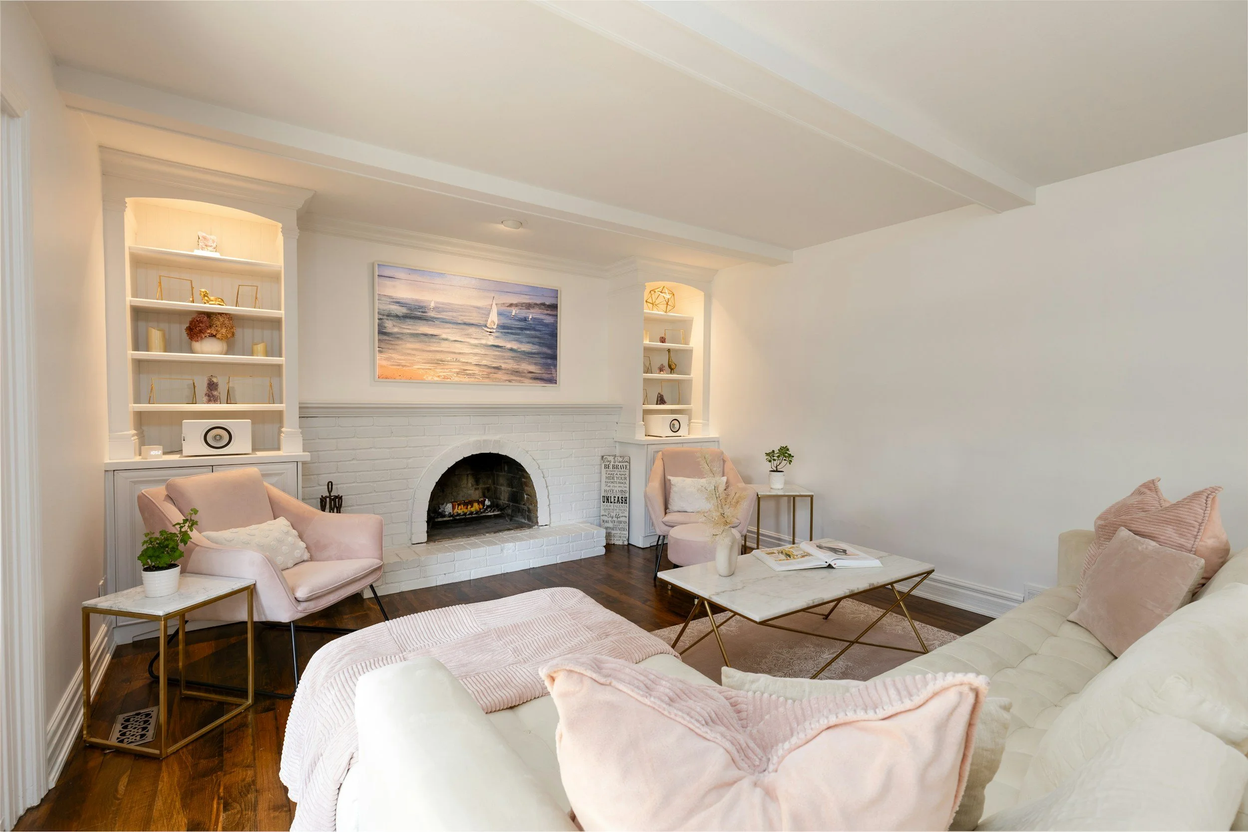 Freshly painted white room
