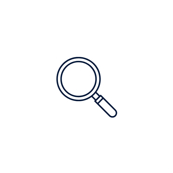 Magnifying glass icon with the text 'Search for something' above it