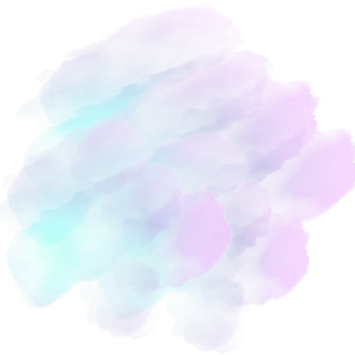 Watercolor painting of a cloud in soft pastel colors.
