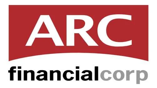 Logo of ARC Financial Corp with red background and white text
