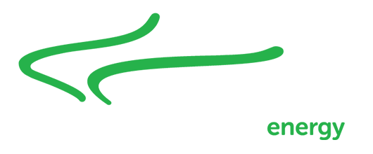 Logo for Kiwetinohk Energy with green and white text on a black background.
