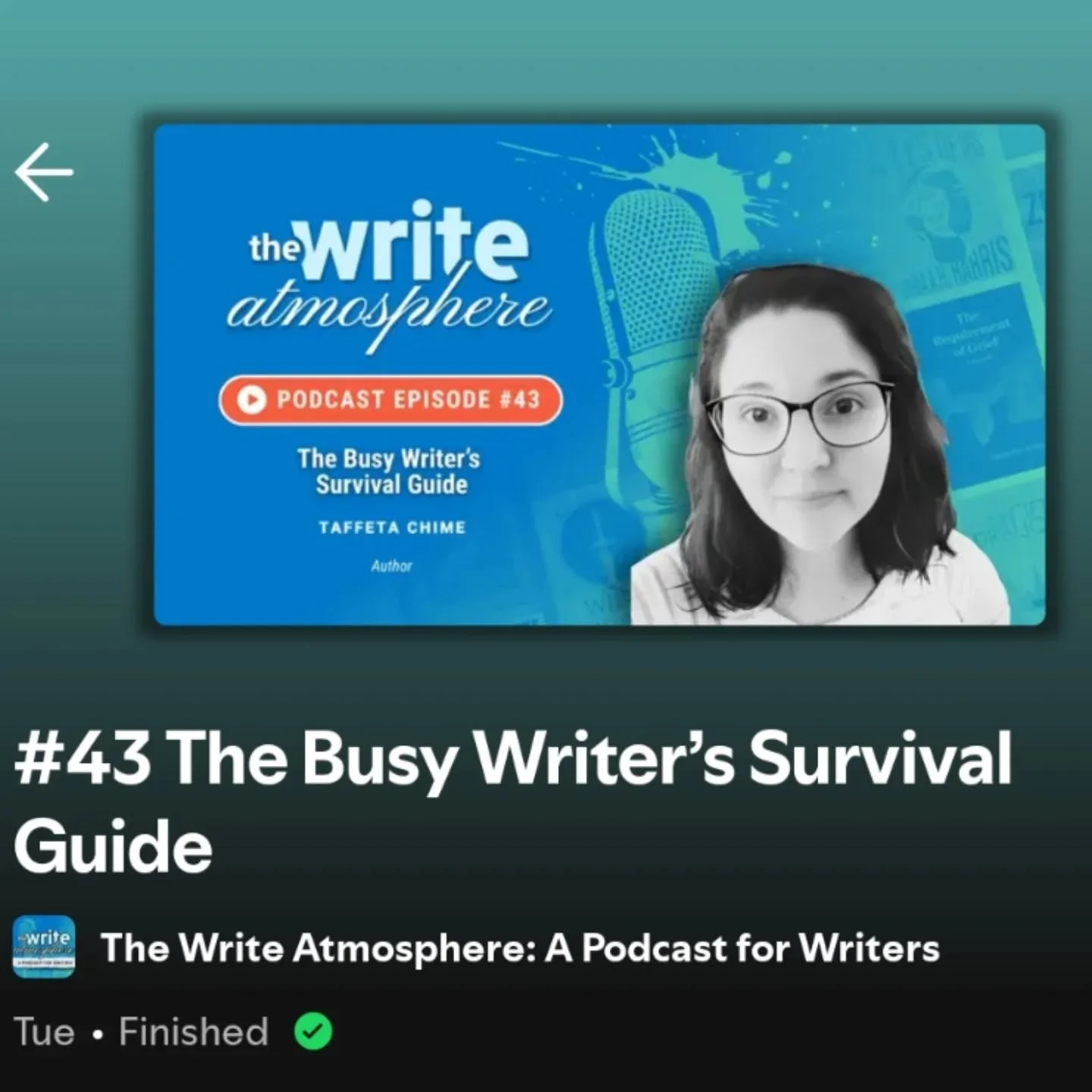 I was interviewed for The Write Atmosphere, the podcast from @atmospherepress ! Selena and I nerd out about writing for 45 minutes, talking about how to juggle a creative career and other obligations, how to handle rejections, and how to support one 