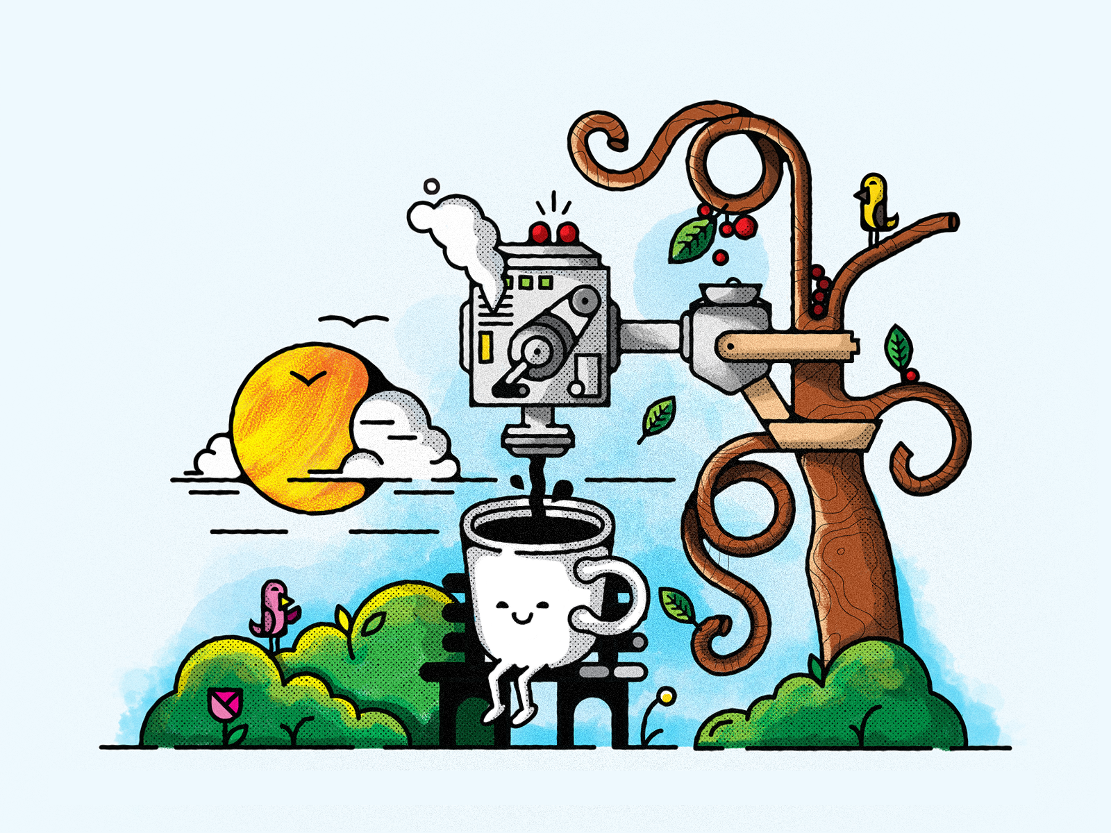 Just a lil coffee dood getting refueled by nature. Gotta keep your cups filled!