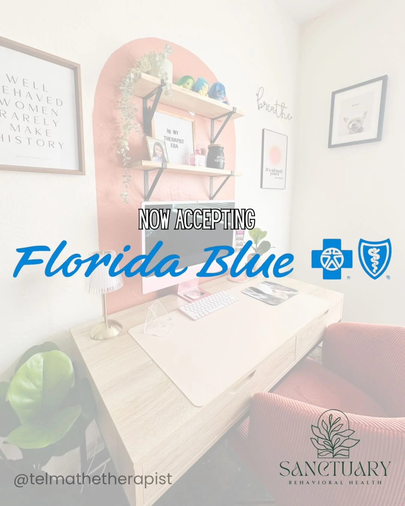 Accepting new clients with Florida Blue, in person or Telehealth 🙂🙌🏼

Instagram is not a replacement for therapy. Content is for educational and entertainment purposes only
&mdash;&mdash;&mdash;&mdash;&mdash;&mdash;&mdash;&mdash;&mdash;&mdash;&mda