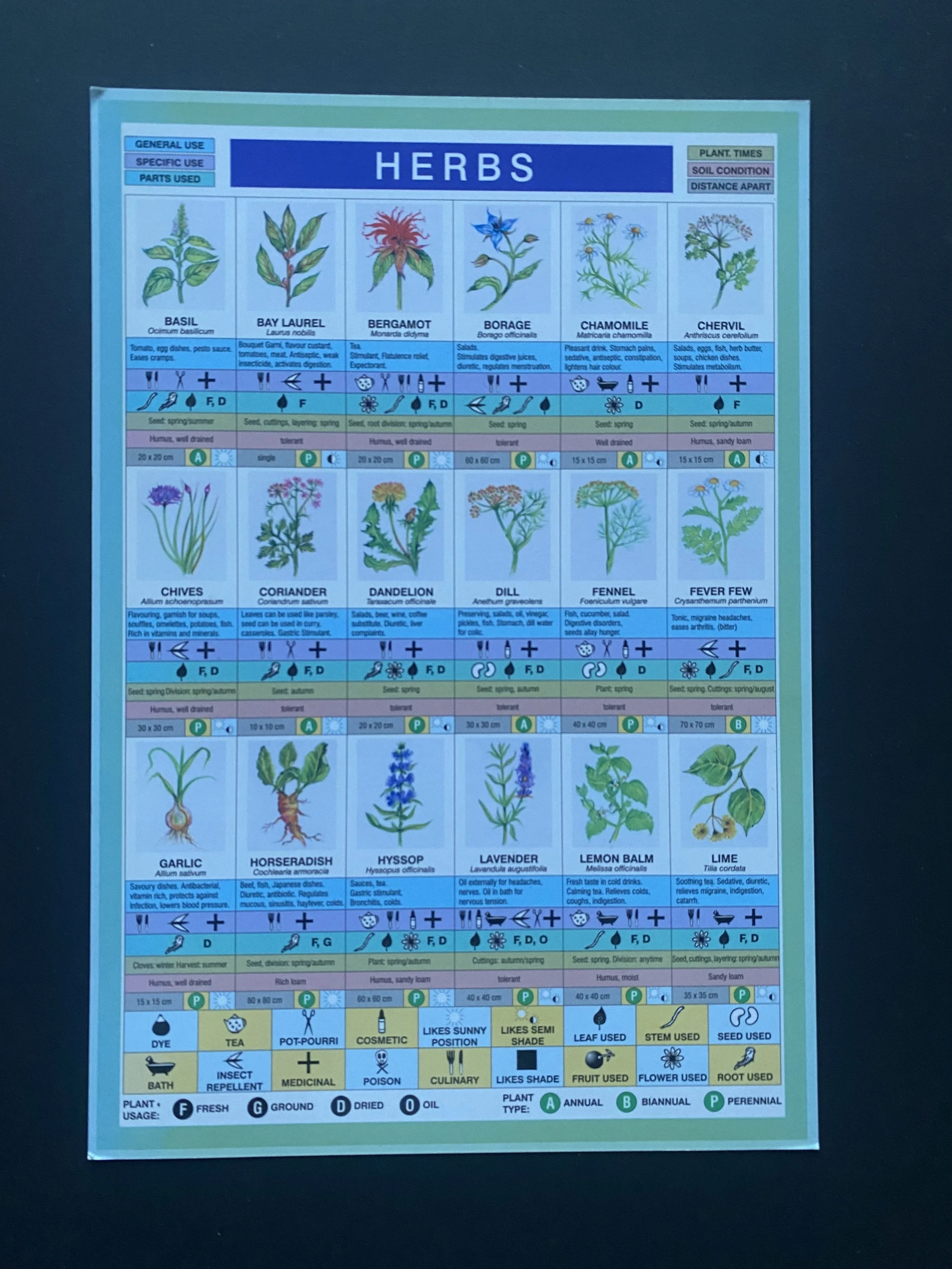 Herbs Chart