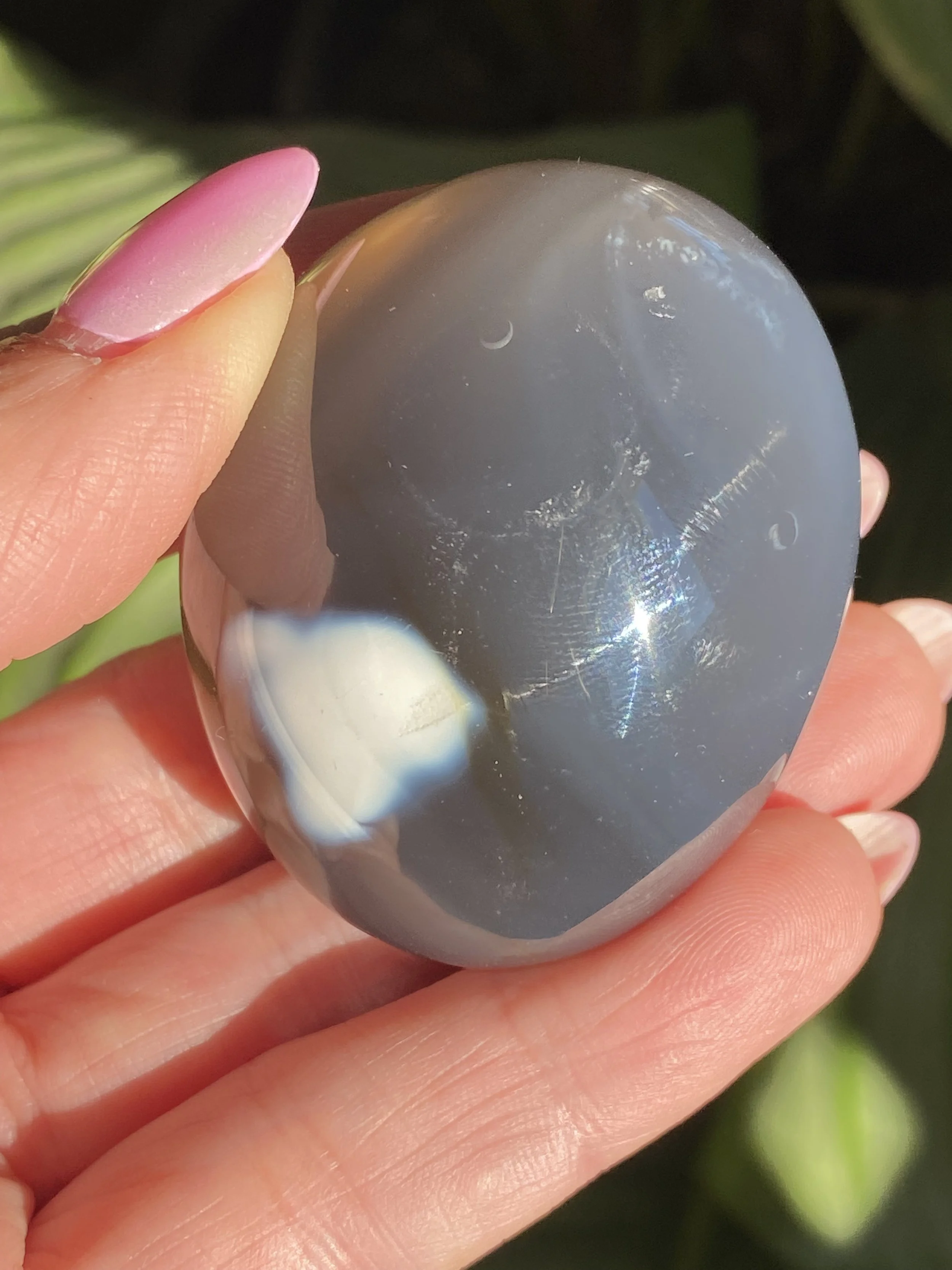 Orca Agate Palm Stone