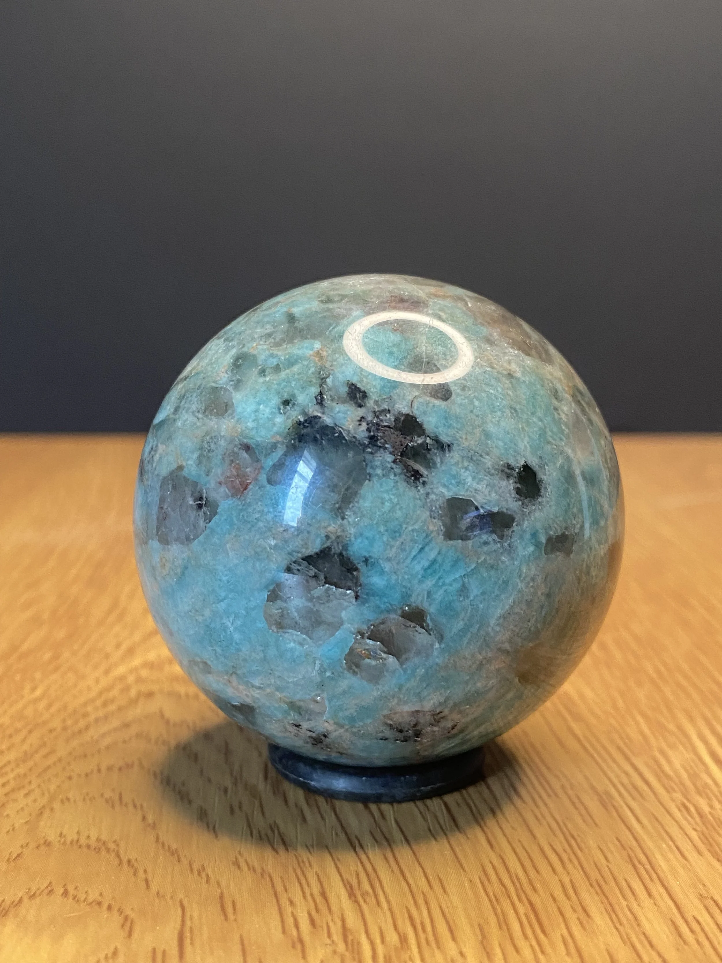 Amazonite with Smoky Quartz Sphere