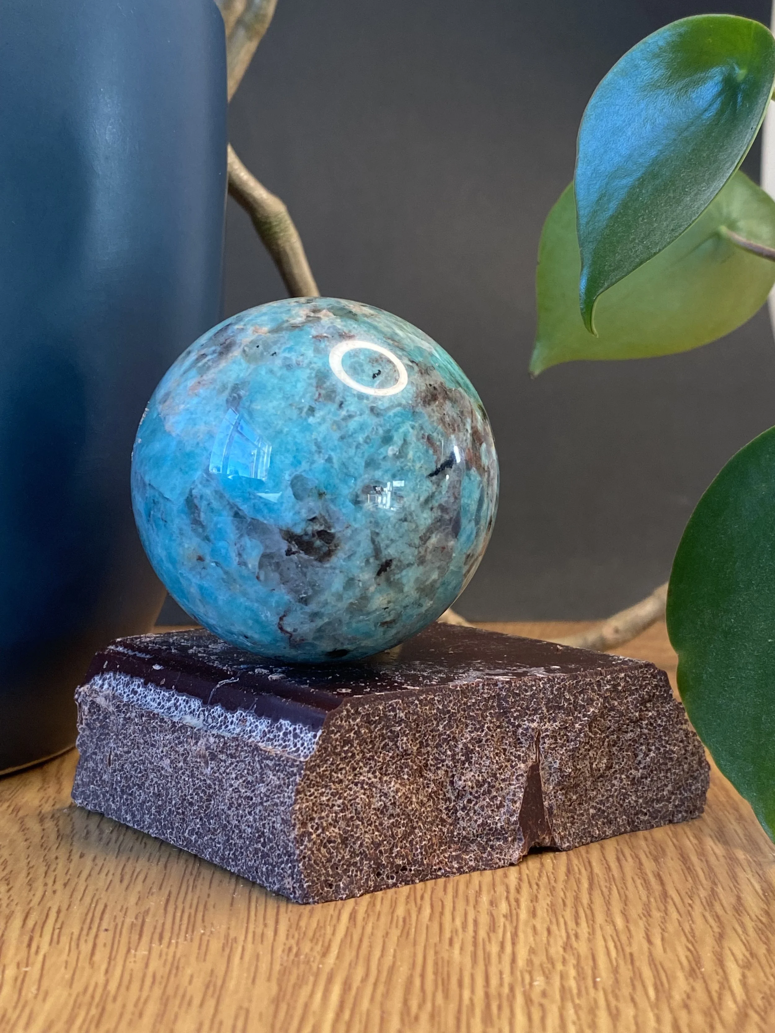 Amazonite with Smoky Quartz Sphere