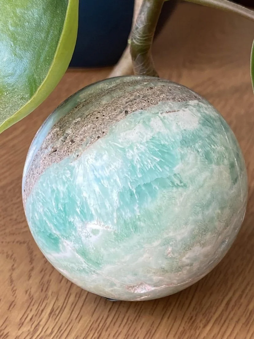 Blue Aragonite Sphere