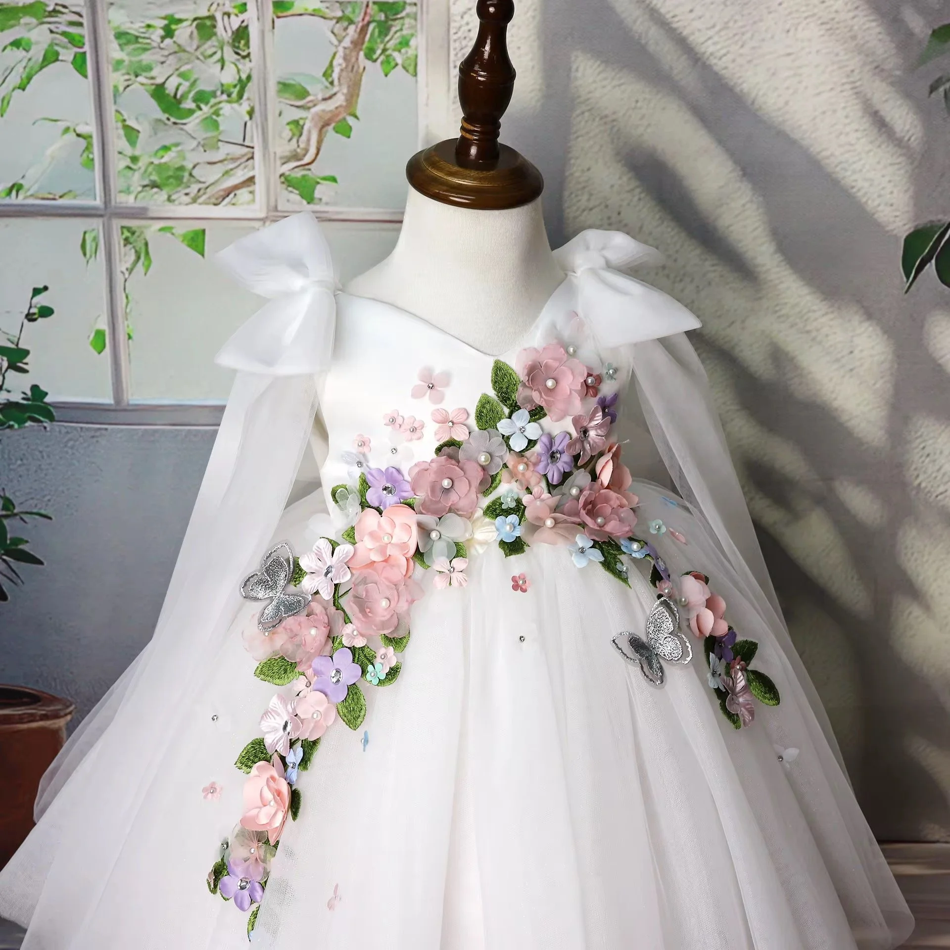 Ivory Blossom princess party dress for little girls | TeddyNest.jpeg