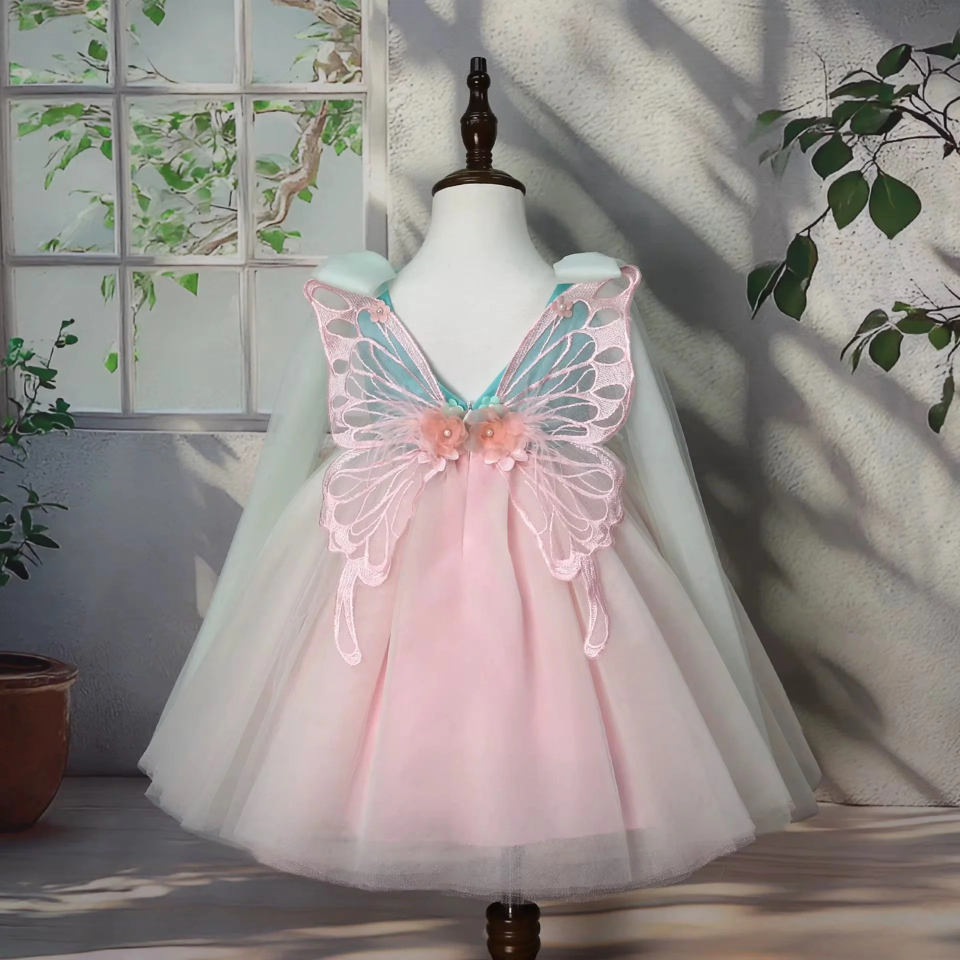 Aqua Rose princess party dress for little girls | TeddyNest.jpeg
