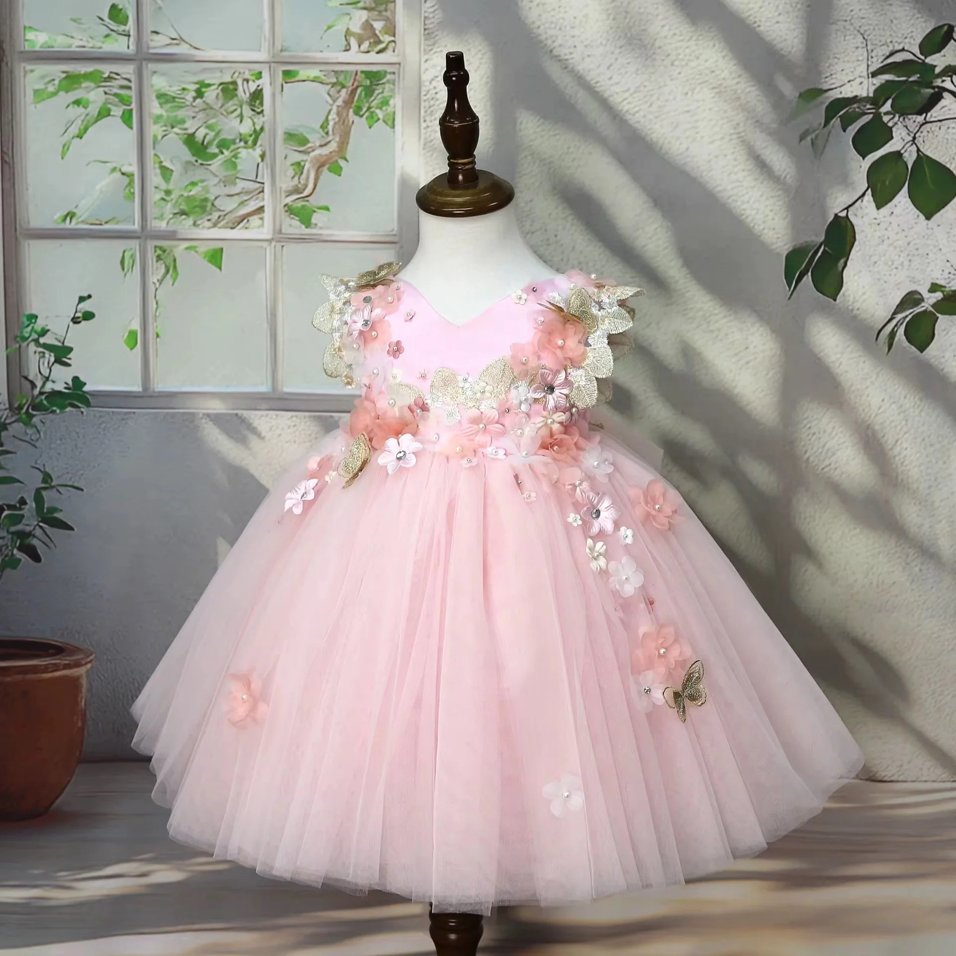 Pink Petal Luxe princess party dress for little girls | TeddyNest.jpeg