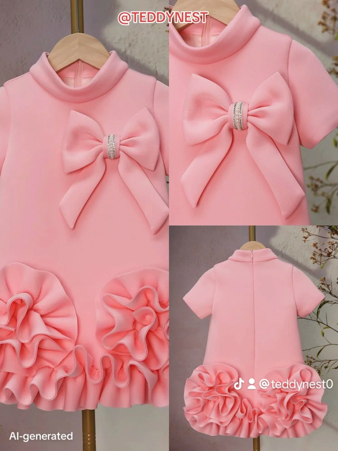 Rosy Ruffle princess party dress for little girls | TeddyNest.jpeg