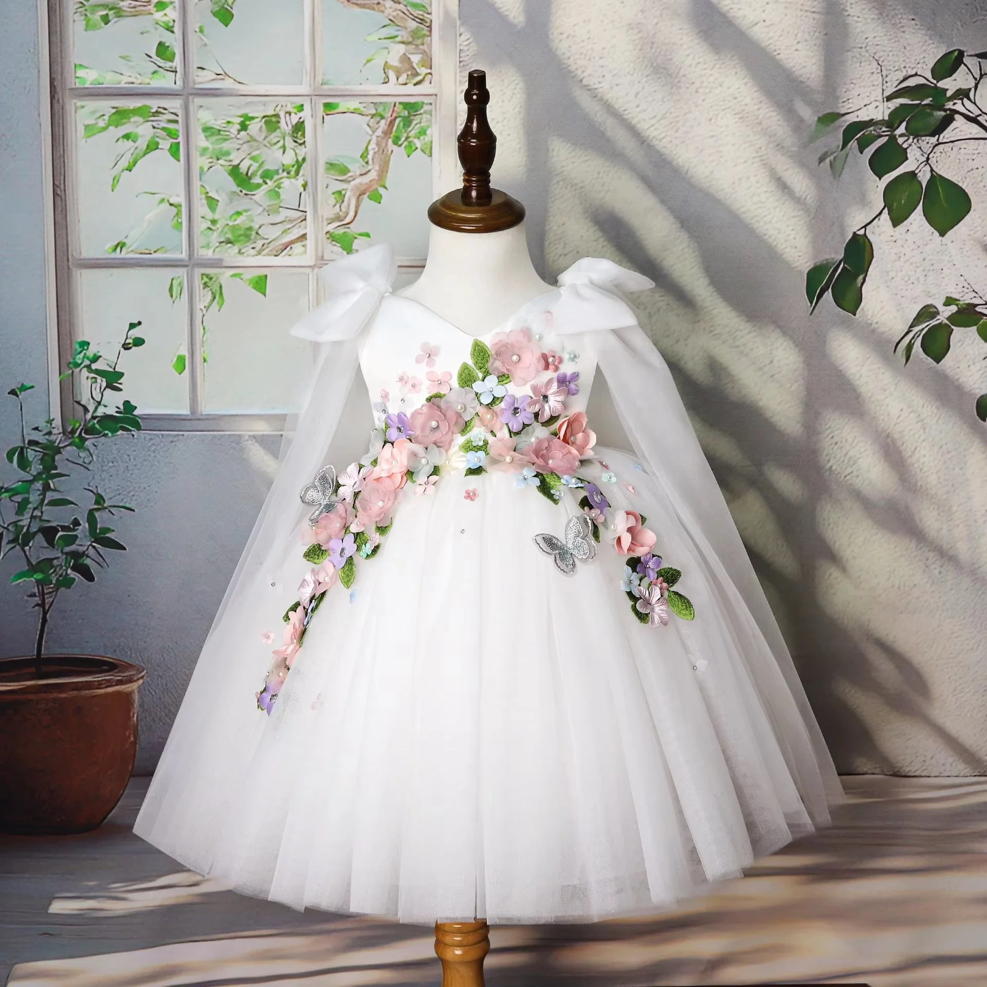 Ivory Blossom princess party dress for little girls | TeddyNest.jpeg