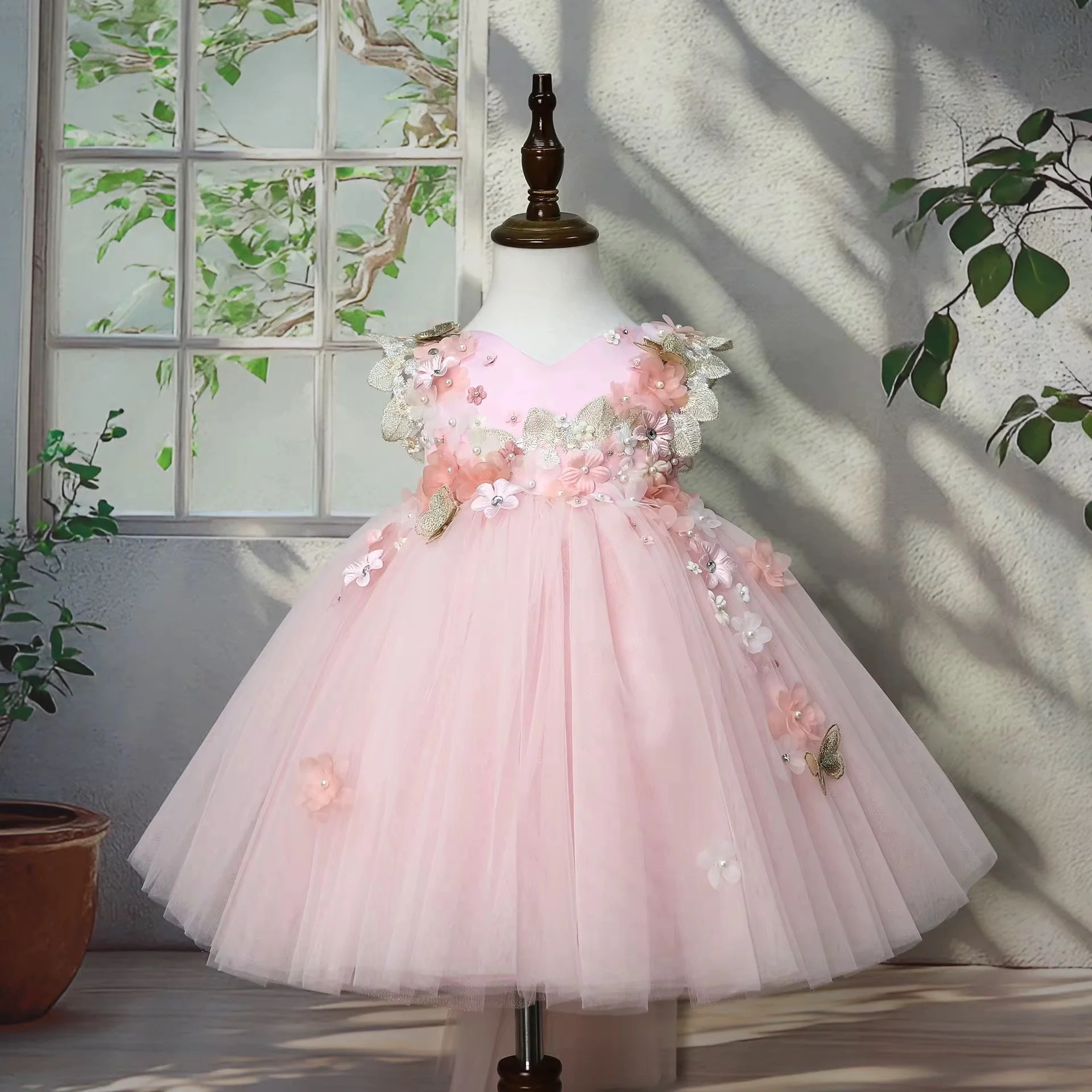 Pink Petal Luxe princess party dress for little girls | TeddyNest.jpeg