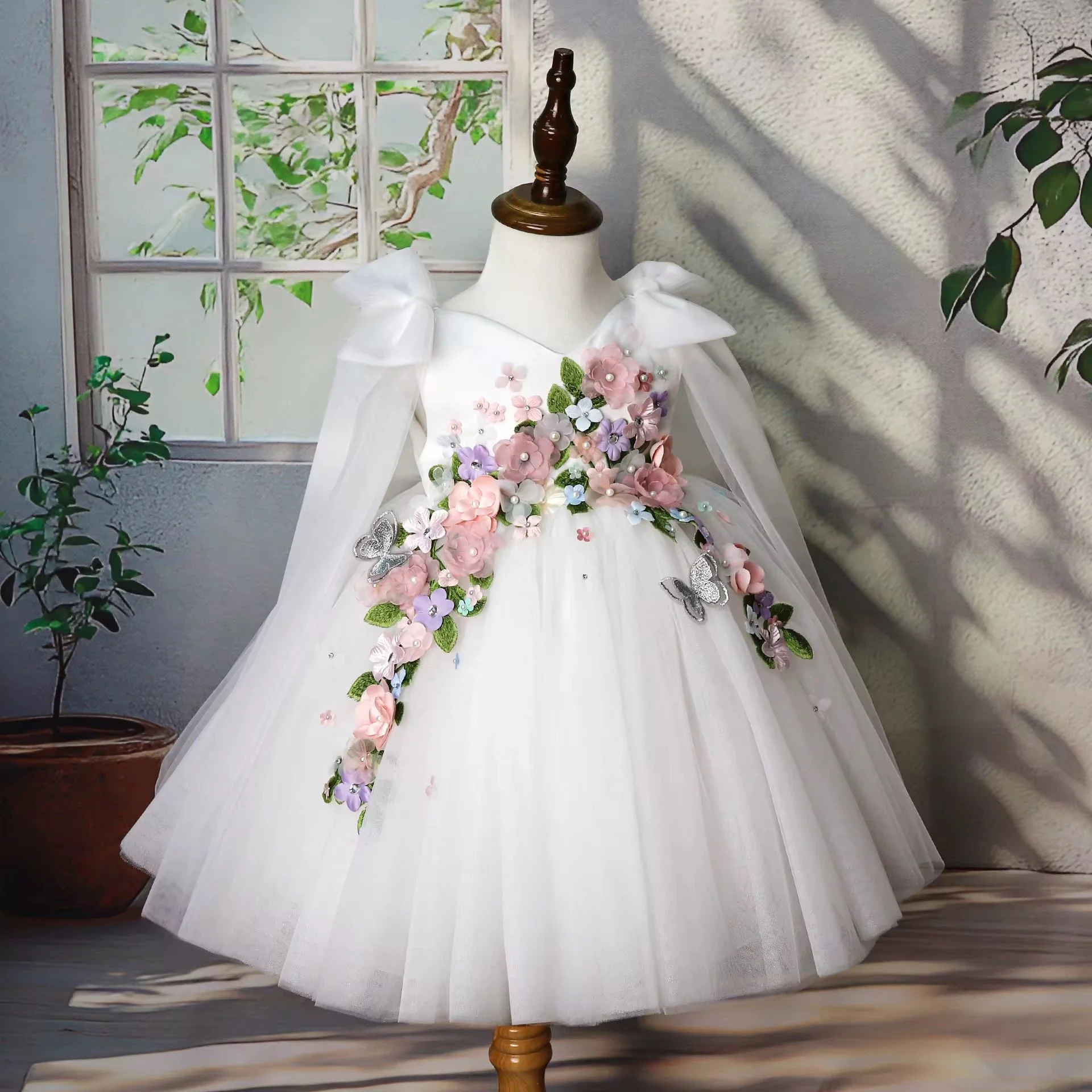 Ivory Blossom princess party dress for little girls | TeddyNest.jpeg