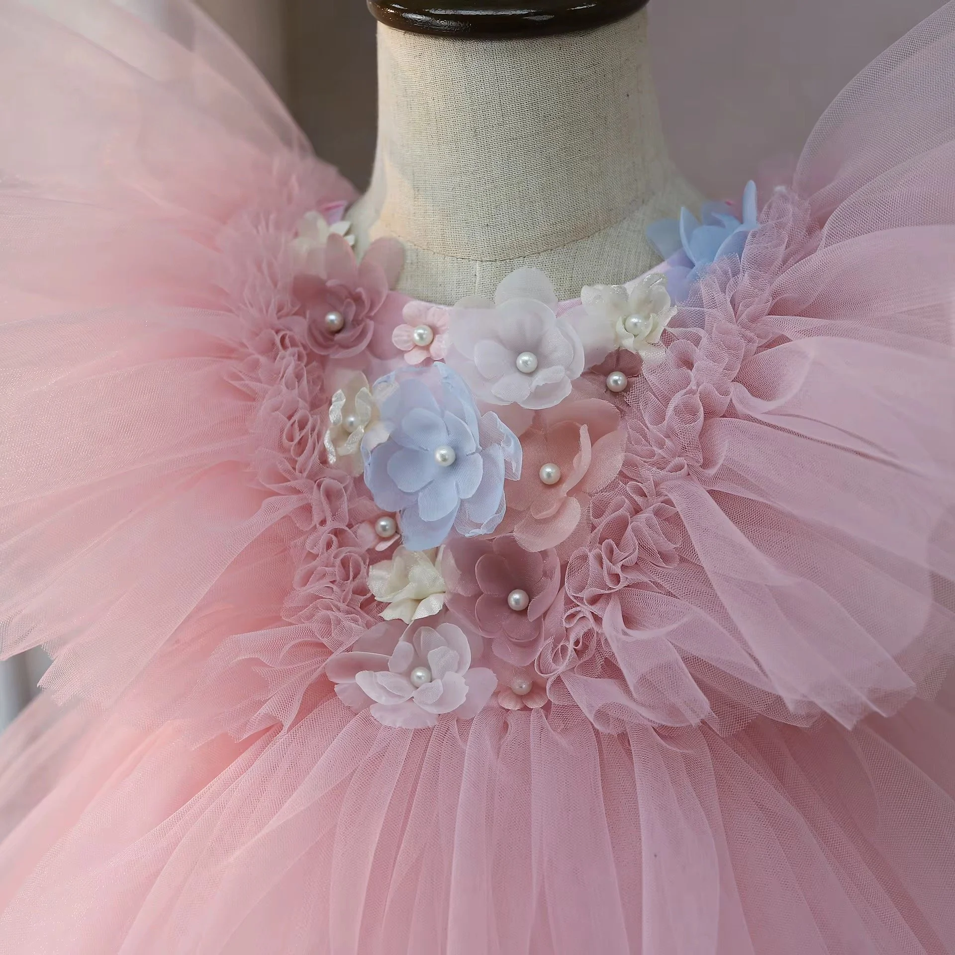 Rose flutter princess party dress for little girls | TeddyNest.jpeg