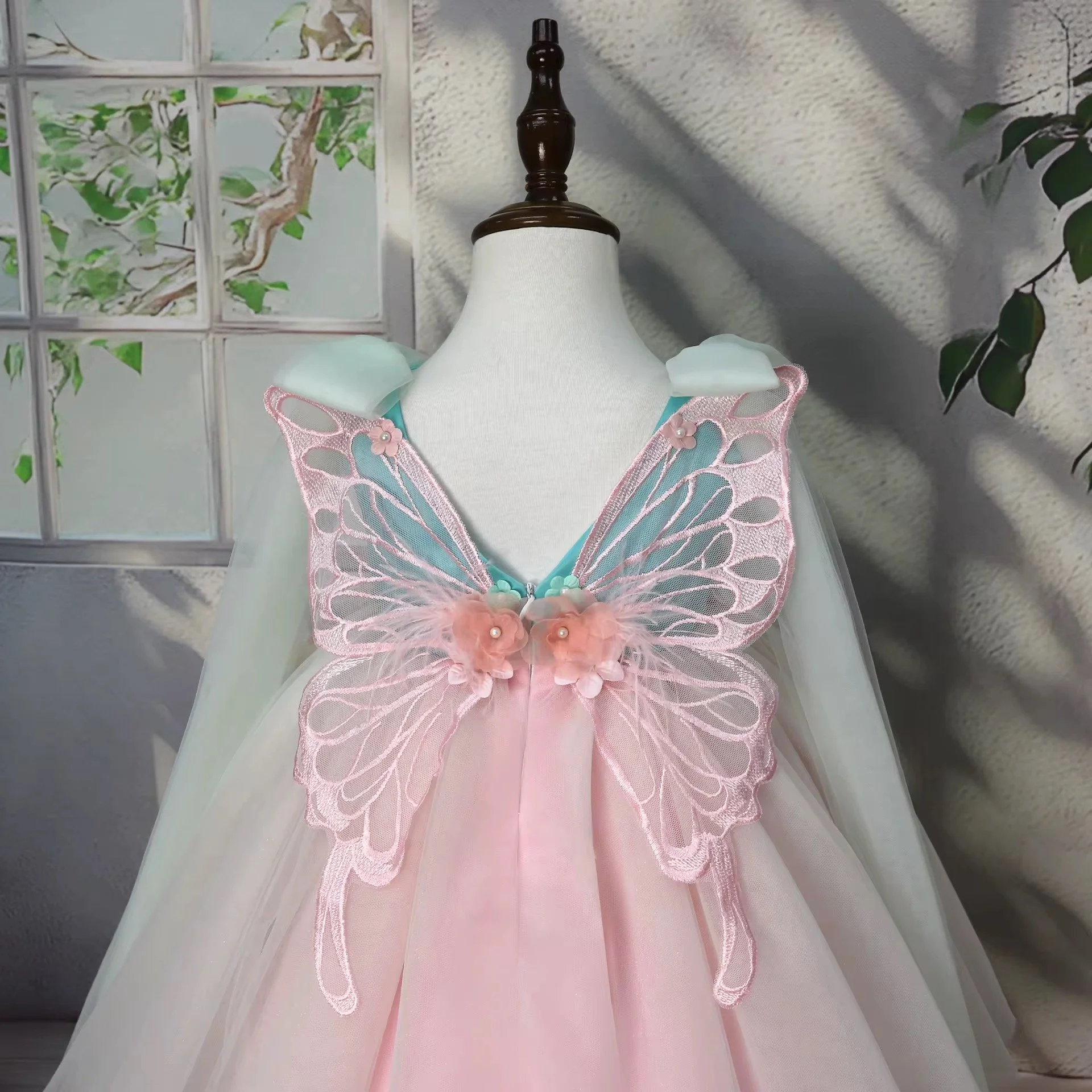 Aqua Rose princess party dress for little girls | TeddyNest.jpeg