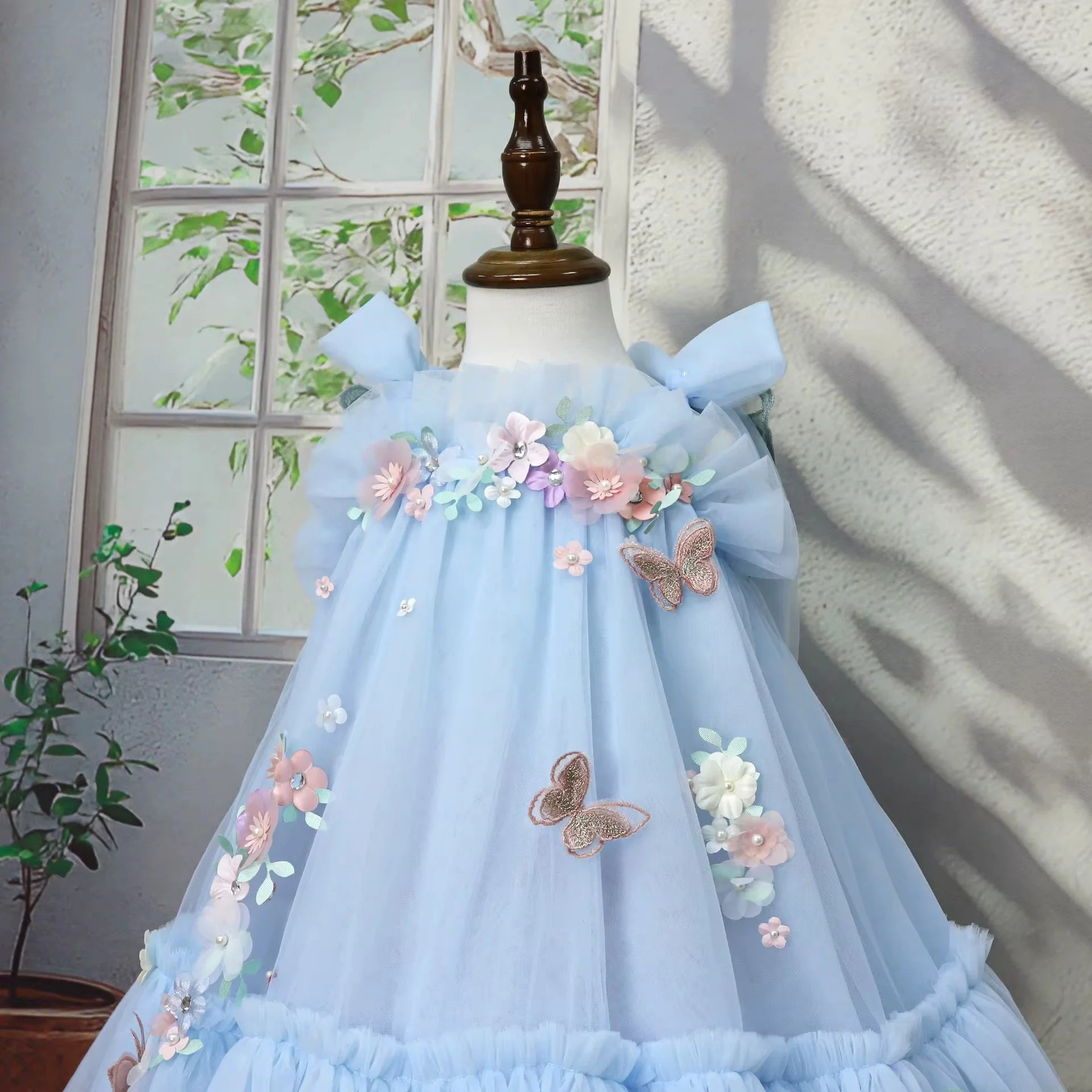 Sky Bloom princess party dress for little girls | TeddyNest.jpeg
