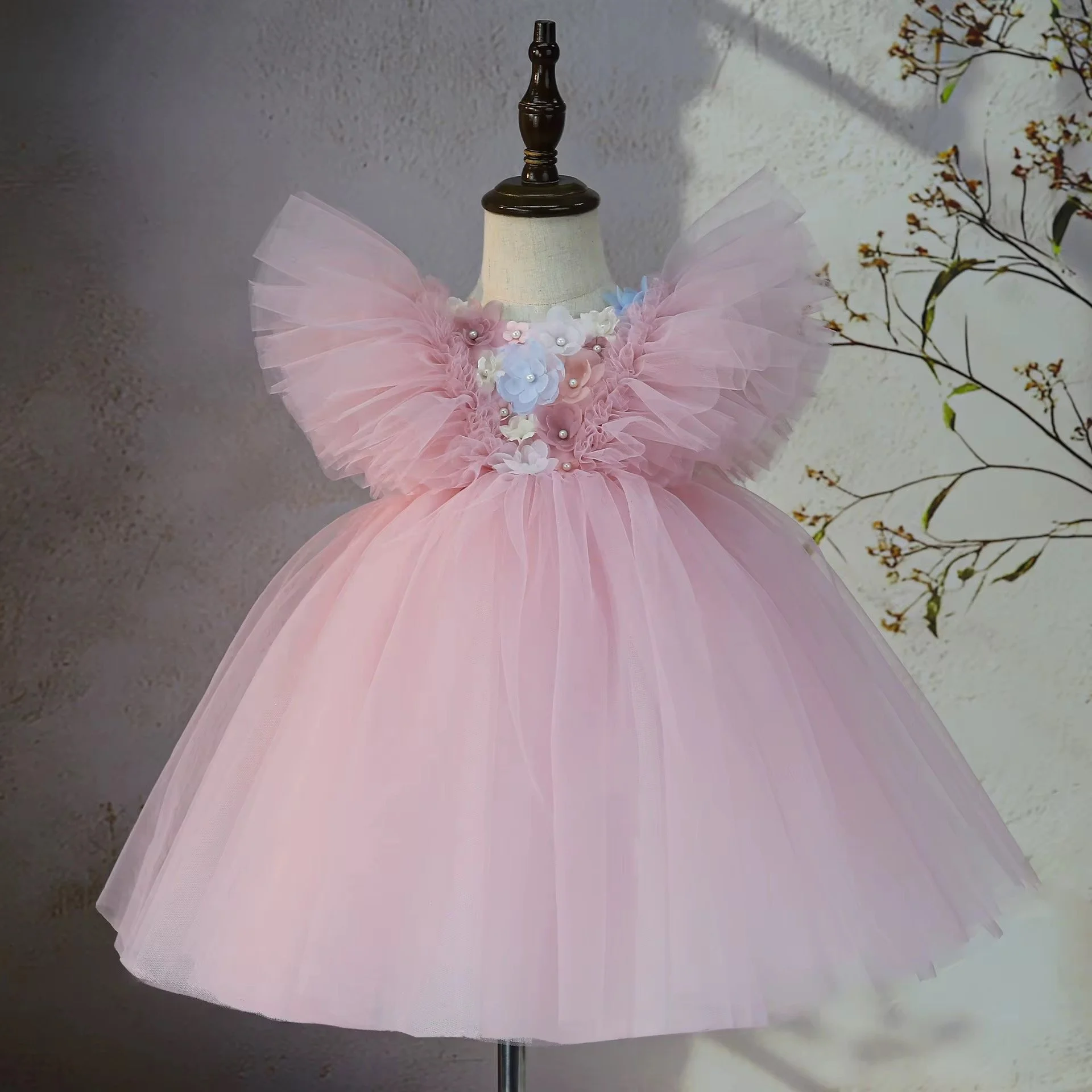 Rose flutter princess party dress for little girls | TeddyNest.jpeg